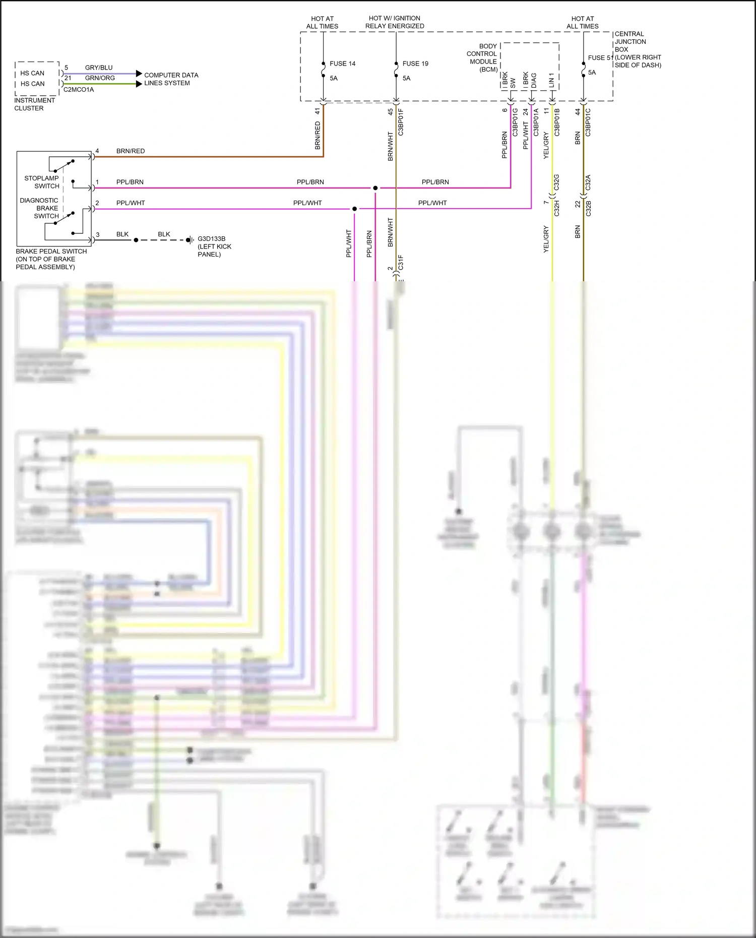 Jaguar F-type I facelift (2016-2019) engine controls system wiring diagram  (2 of 2)