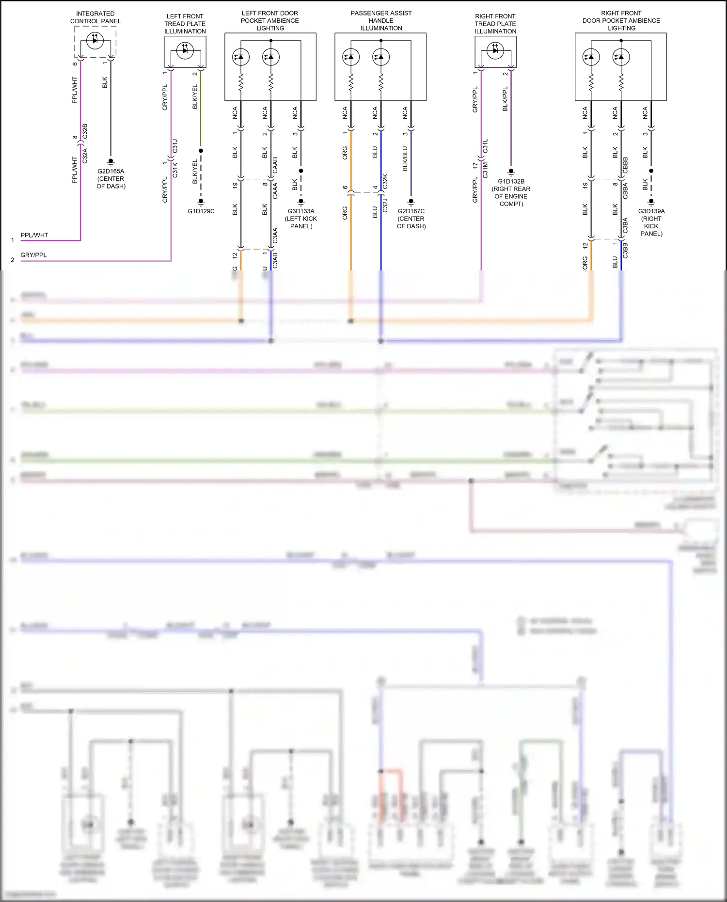 Jaguar F-type I facelift (2016-2019) exit wiring diagram  (3 of 3)