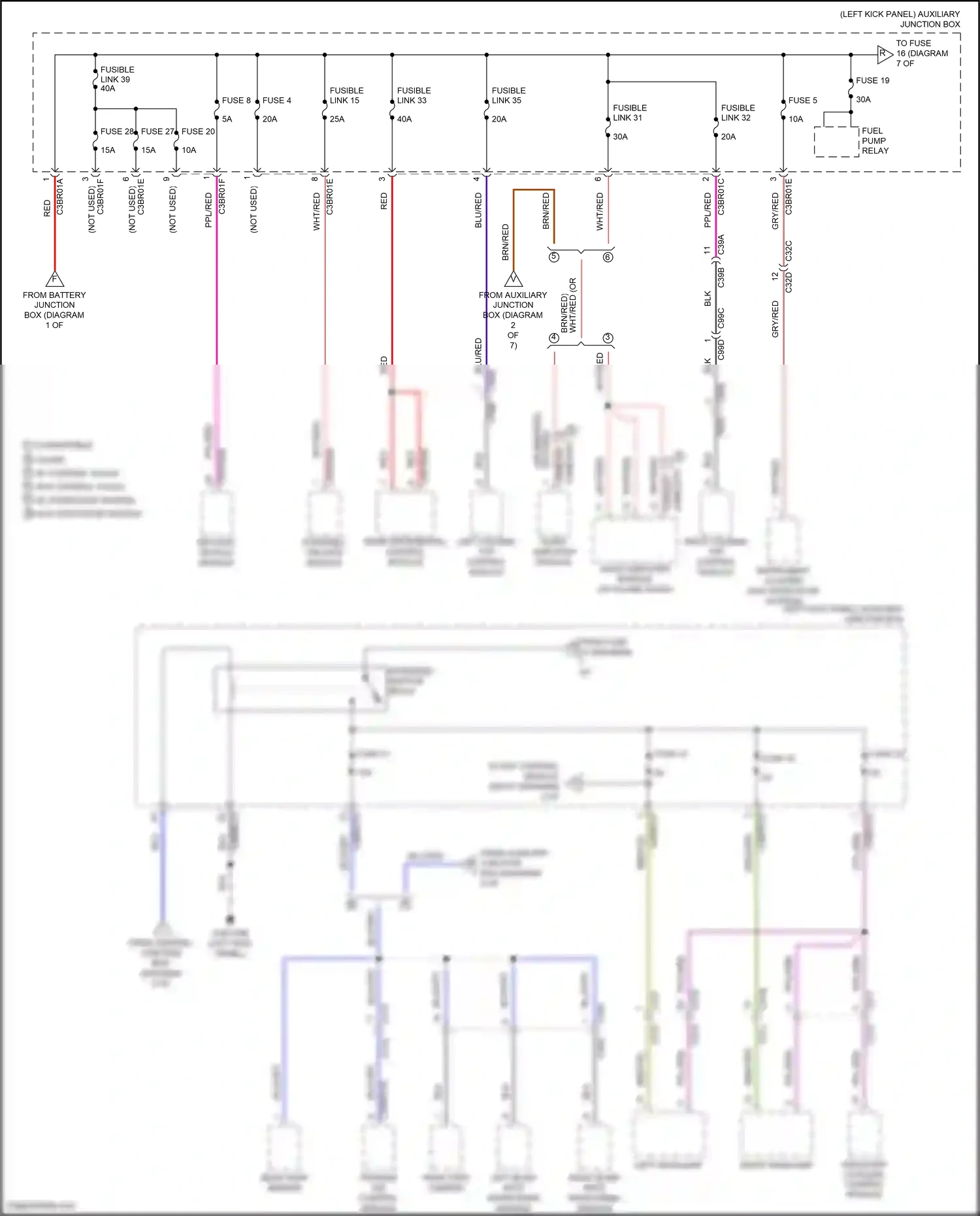 Jaguar F-type I facelift (2016-2019) powered tailgate module wiring diagram  (3 of 4)