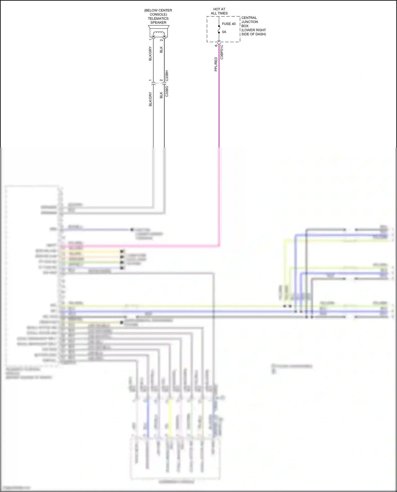 Jaguar F-type I facelift (2016-2019) telematic control module wiring diagram  (8 of 9)