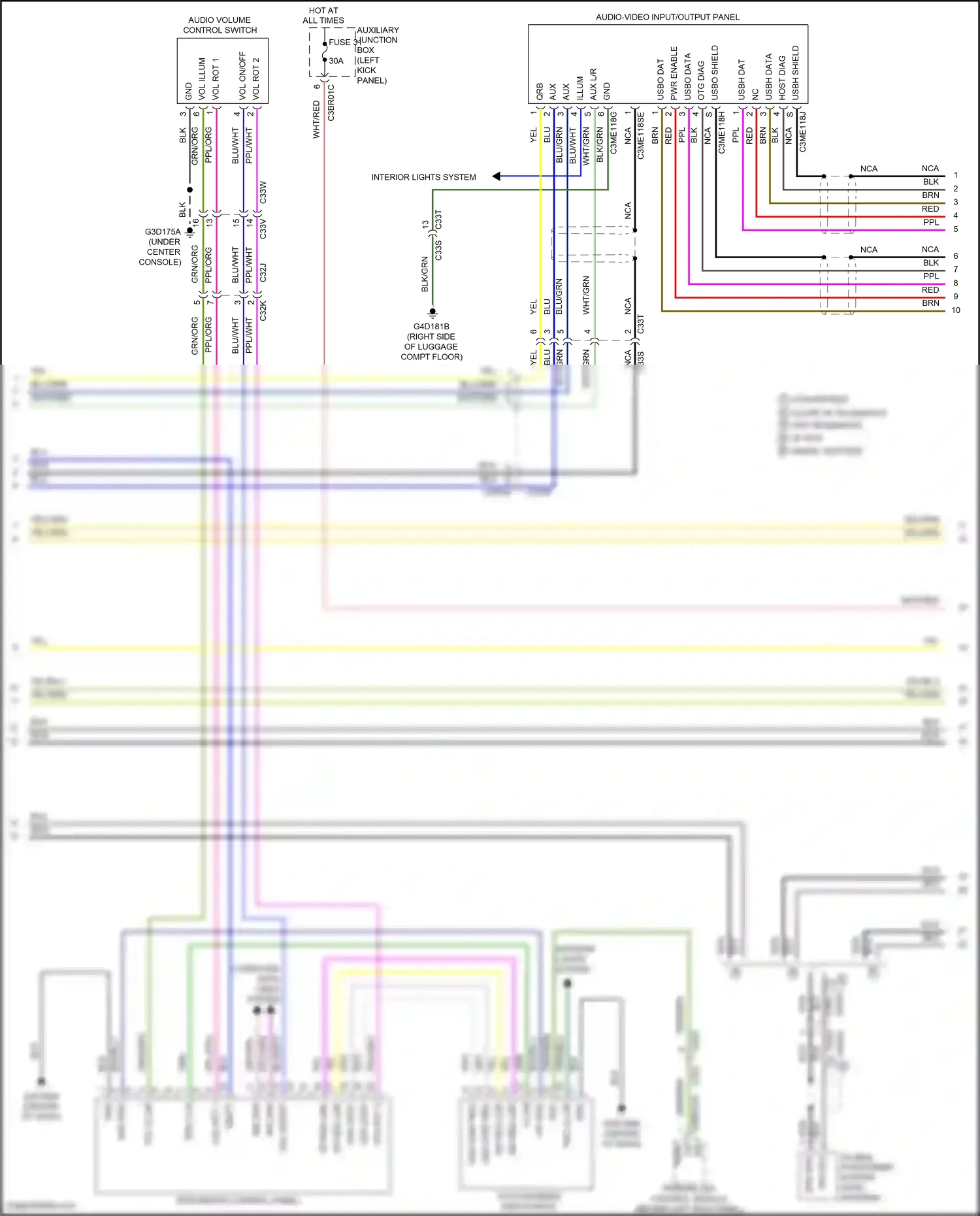 Jaguar F-type I facelift (2016-2019) touchscreen switchpack wiring diagram  (1 of 6)
