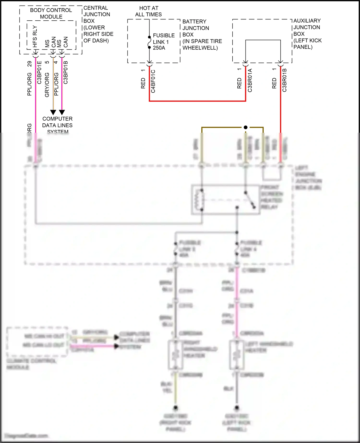 Jaguar F-type I (2013-2017) climate control module wiring diagram  (6 of 7)