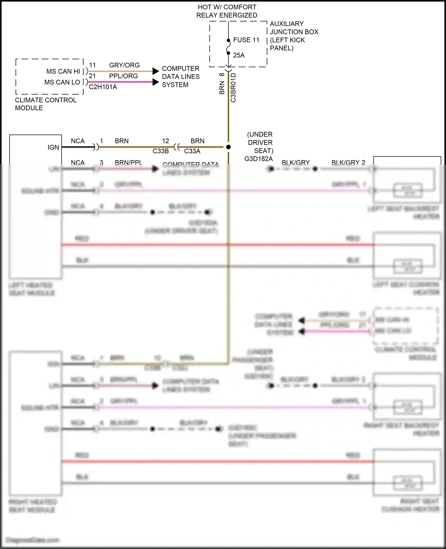 Jaguar F-type I (2013-2017) climate control module wiring diagram  (5 of 7)
