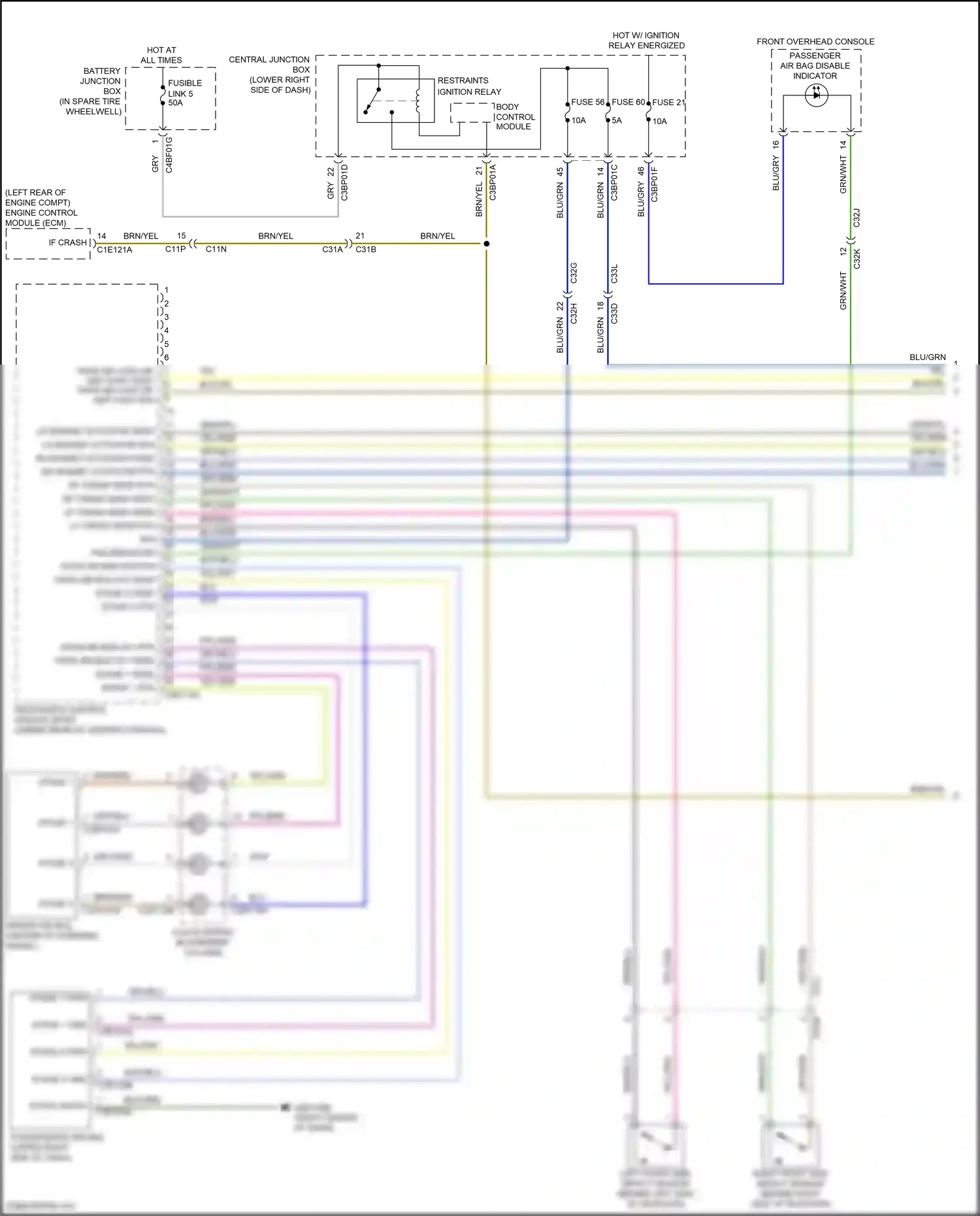 Jaguar F-type I (2013-2017) clock- spring wiring diagram  (7 of 7)
