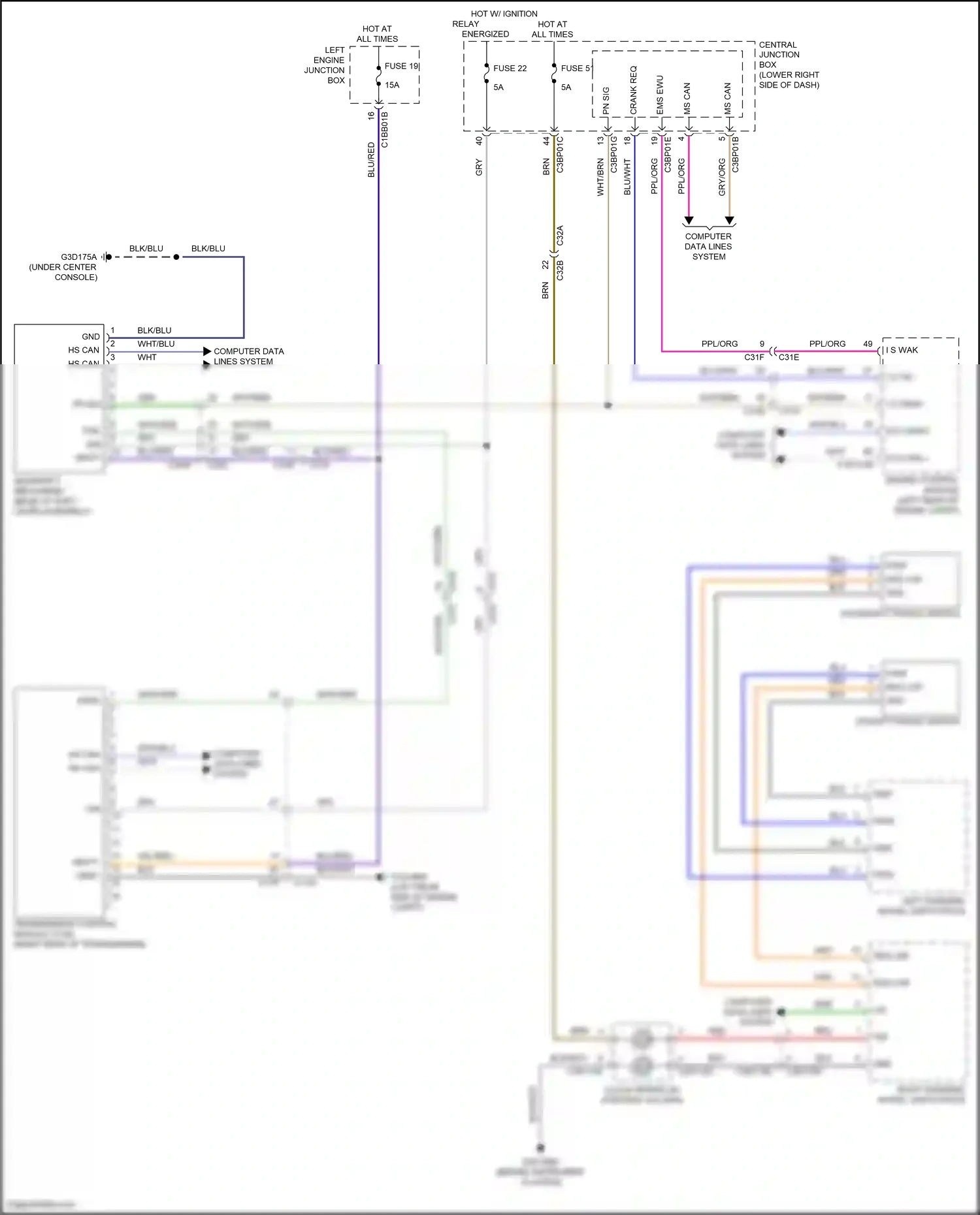 Jaguar F-type I (2013-2017) computer data lines system wiring diagram  (43 of 69)