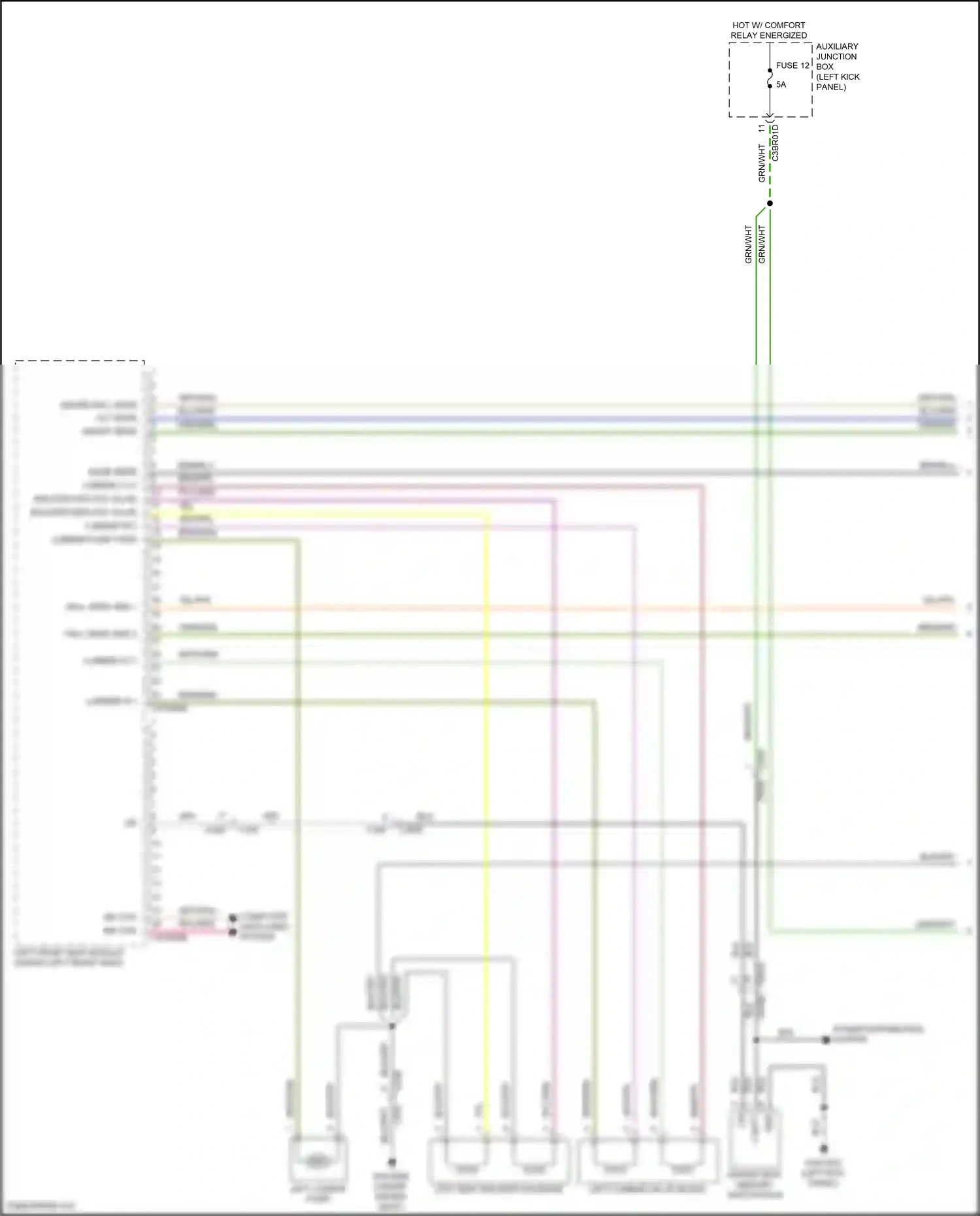 Jaguar F-type I (2013-2017) driver seat memory switchpack wiring diagram  (3 of 7)