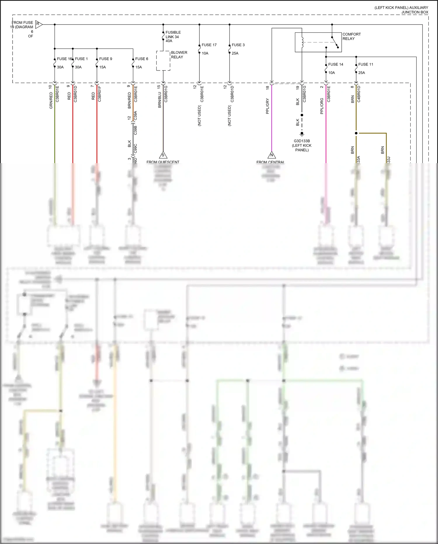 Jaguar F-type I (2013-2017) driver window mirror switchpack wiring diagram  (4 of 5)