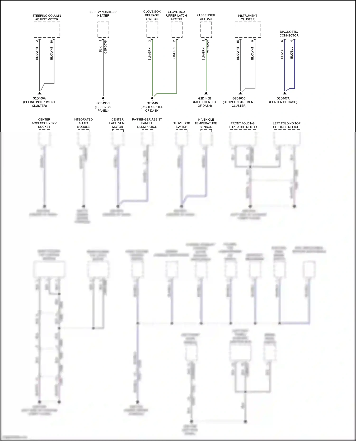 Jaguar F-type I (2013-2017) eco, deployable spoiler switchpack wiring diagram  (2 of 3)
