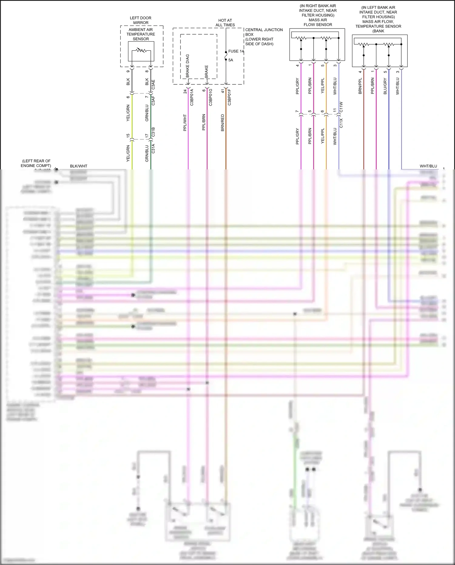 Jaguar F-type I (2013-2017) engine control module (ecm) wiring diagram  (8 of 17)