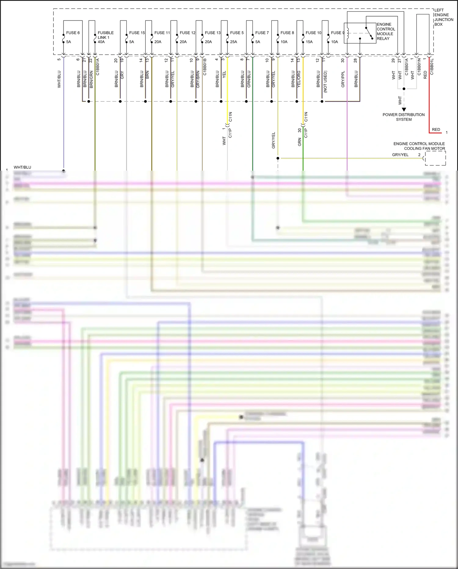 Jaguar F-type I (2013-2017) engine control module (ecm) wiring diagram  (11 of 17)
