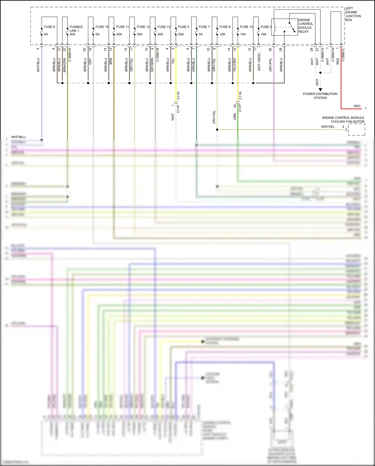Jaguar F-type I (2013-2017) engine control module (ecm) wiring diagram  (14 of 17)
