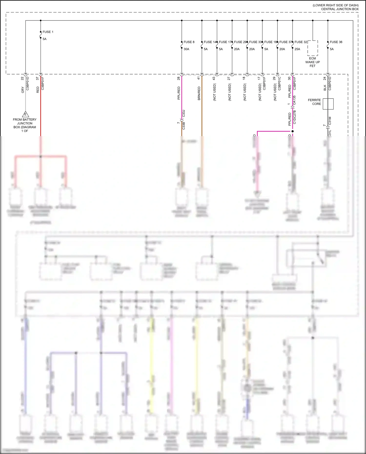 Jaguar F-type I (2013-2017) engine control module (ecm) wiring diagram  (4 of 17)