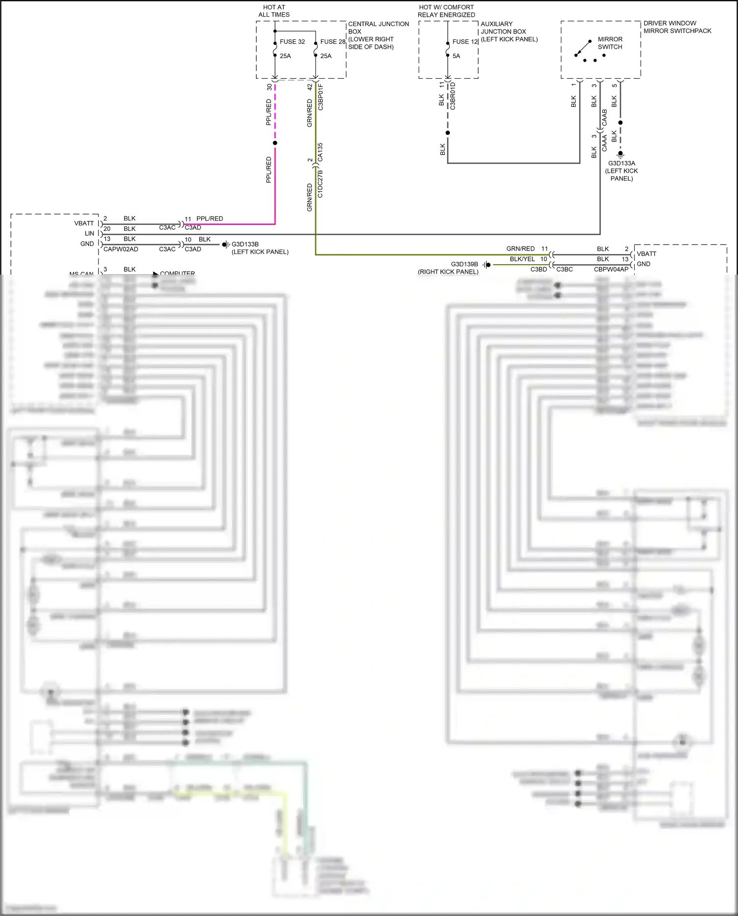 Jaguar F-type I (2013-2017) engine control module wiring diagram  (4 of 4)