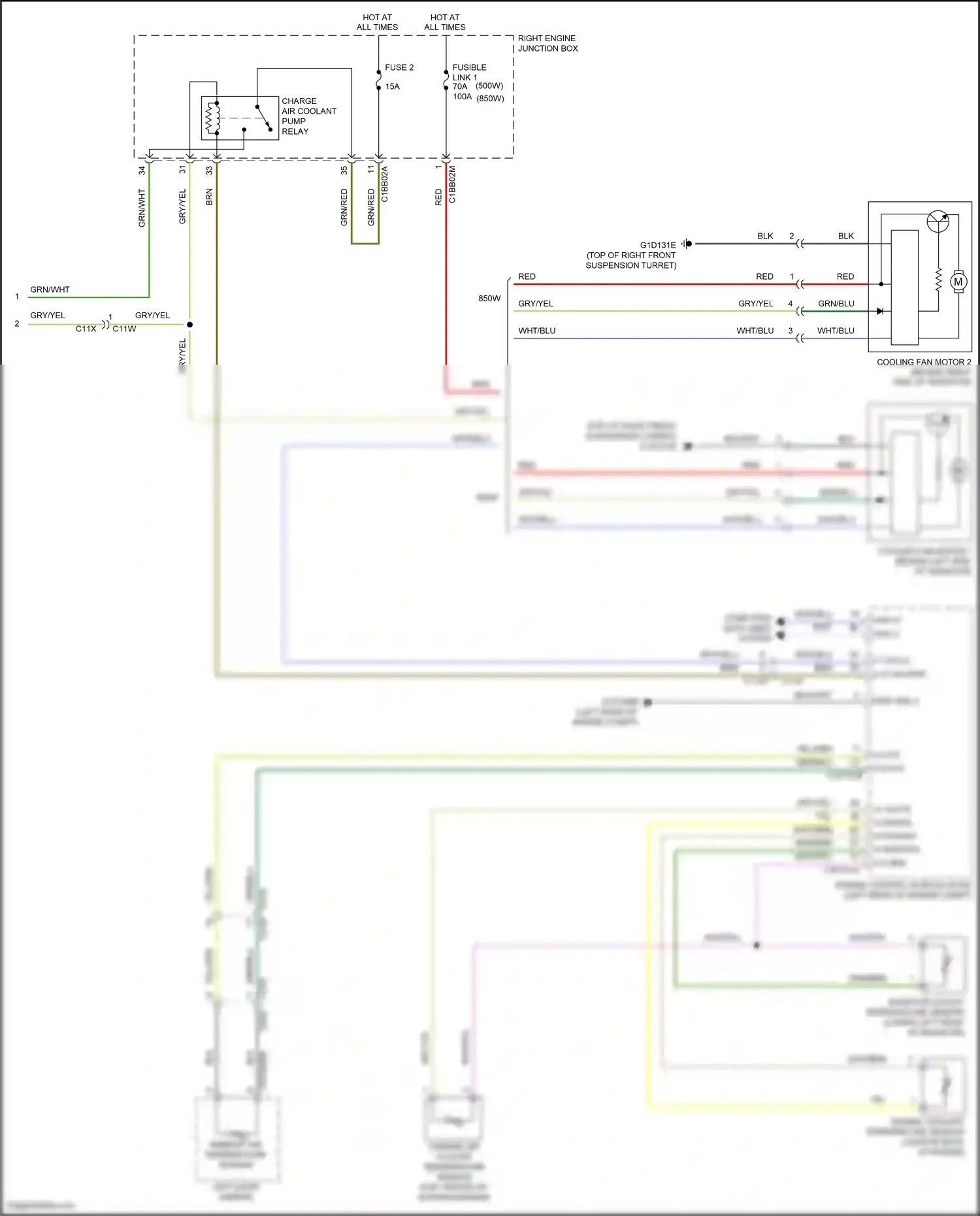 Jaguar F-type I (2013-2017) engine coolant temperature sensor wiring diagram  (1 of 2)