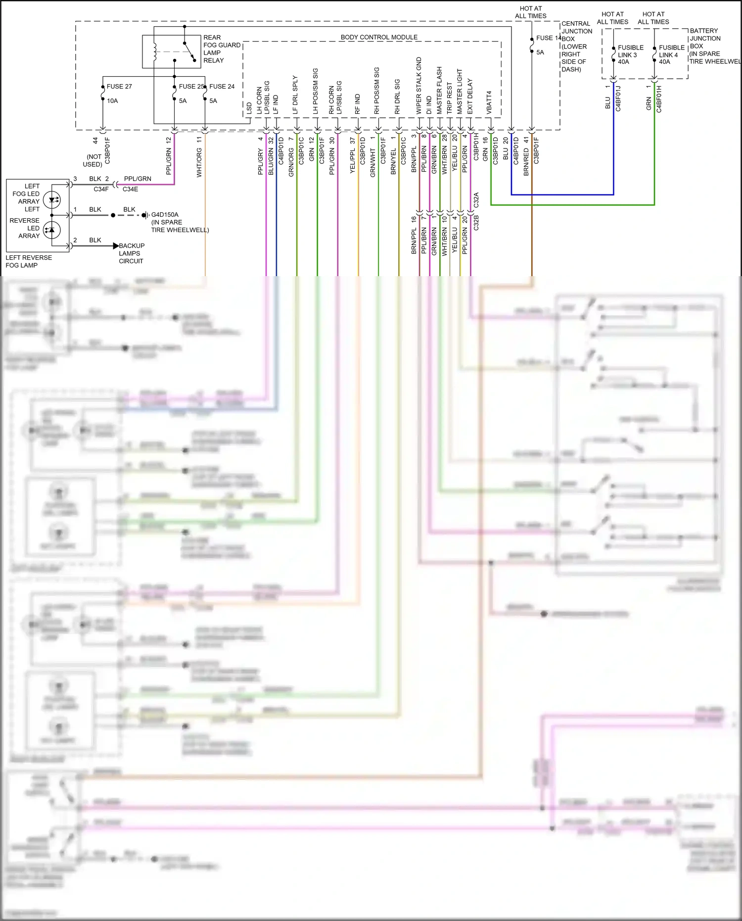 Jaguar F-type I (2013-2017) exit delay sw wiring diagram  (2 of 4)