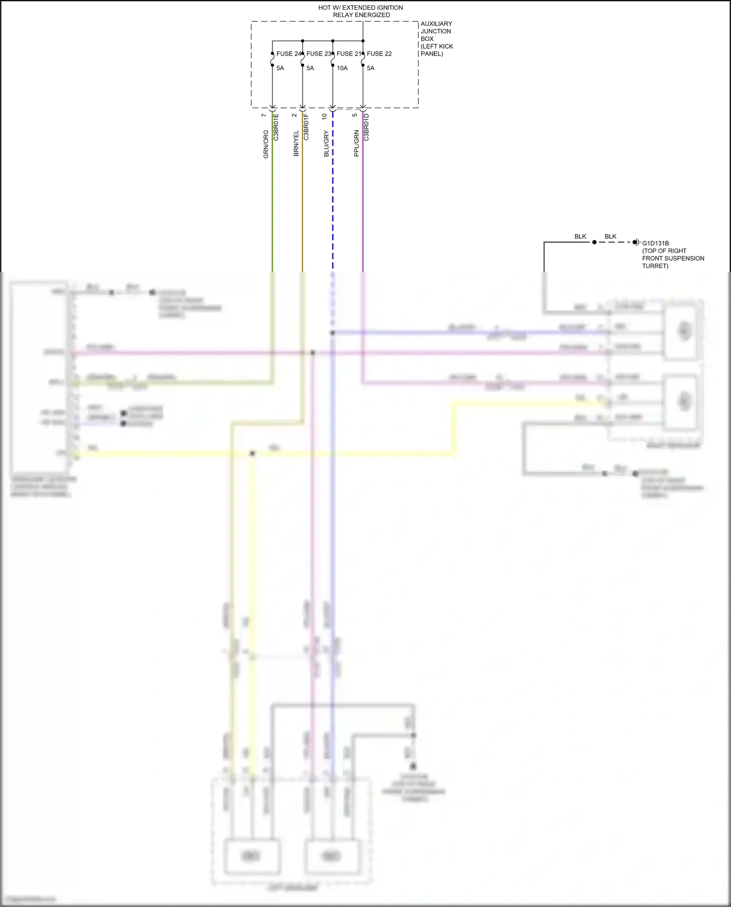 Jaguar F-type I (2013-2017) headlamp leveling control module wiring diagram  (1 of 4)