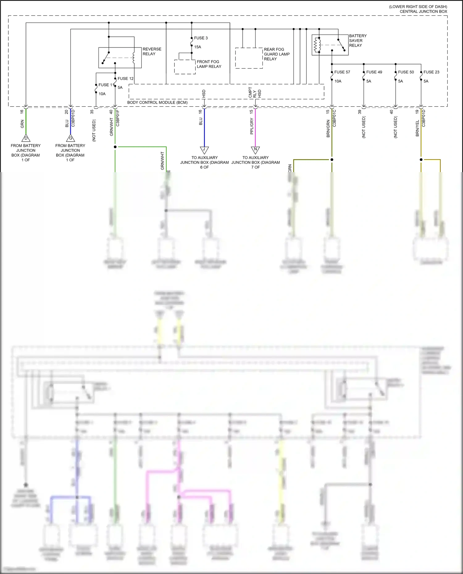 Jaguar F-type I (2013-2017) integrated control panel wiring diagram  (6 of 8)