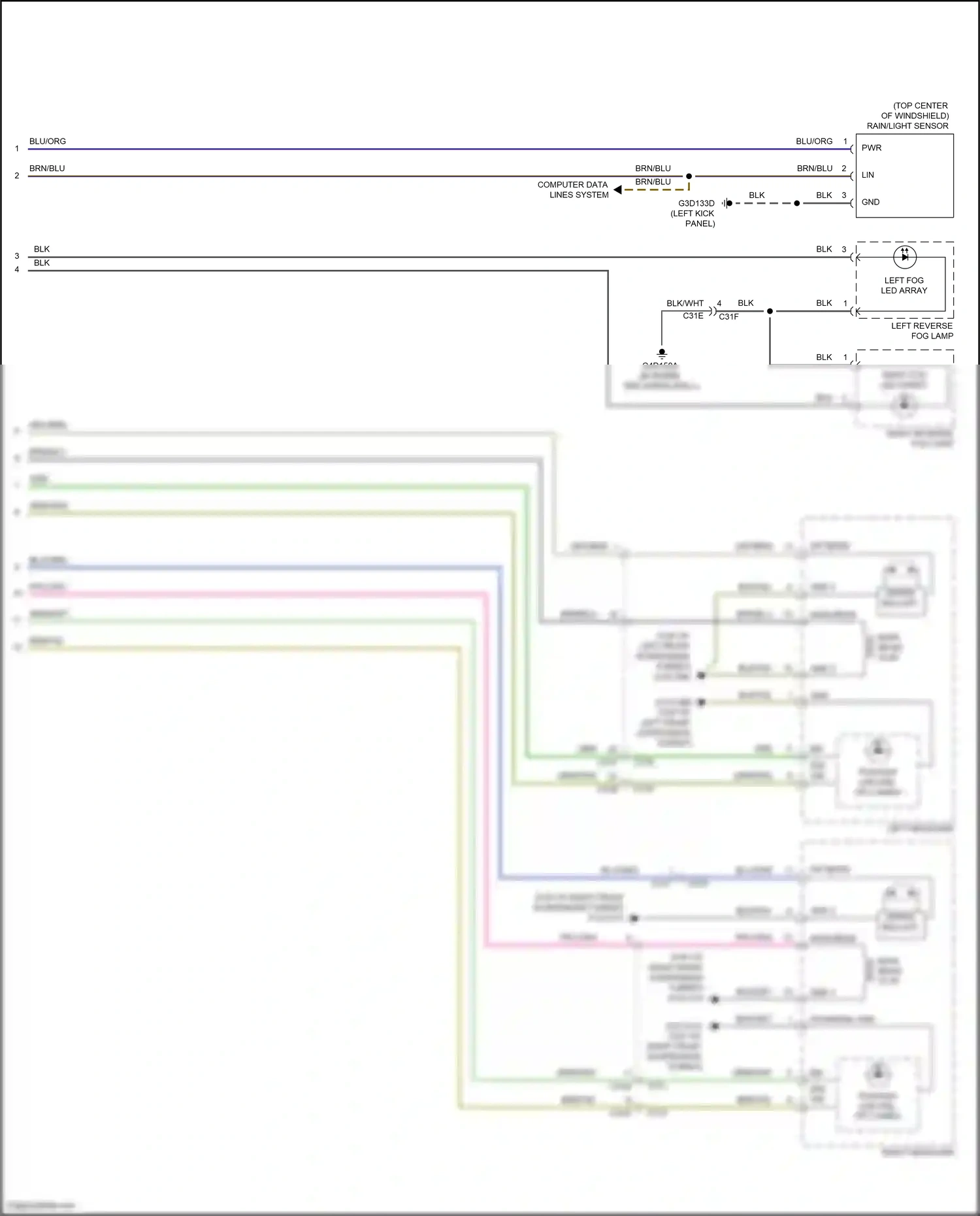 Jaguar F-type I (2013-2017) left fog led array wiring diagram  (1 of 1)