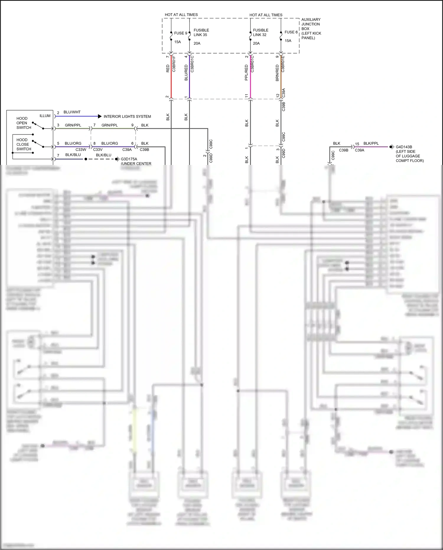 Jaguar F-type I (2013-2017) left folding top control module wiring diagram  (5 of 5)