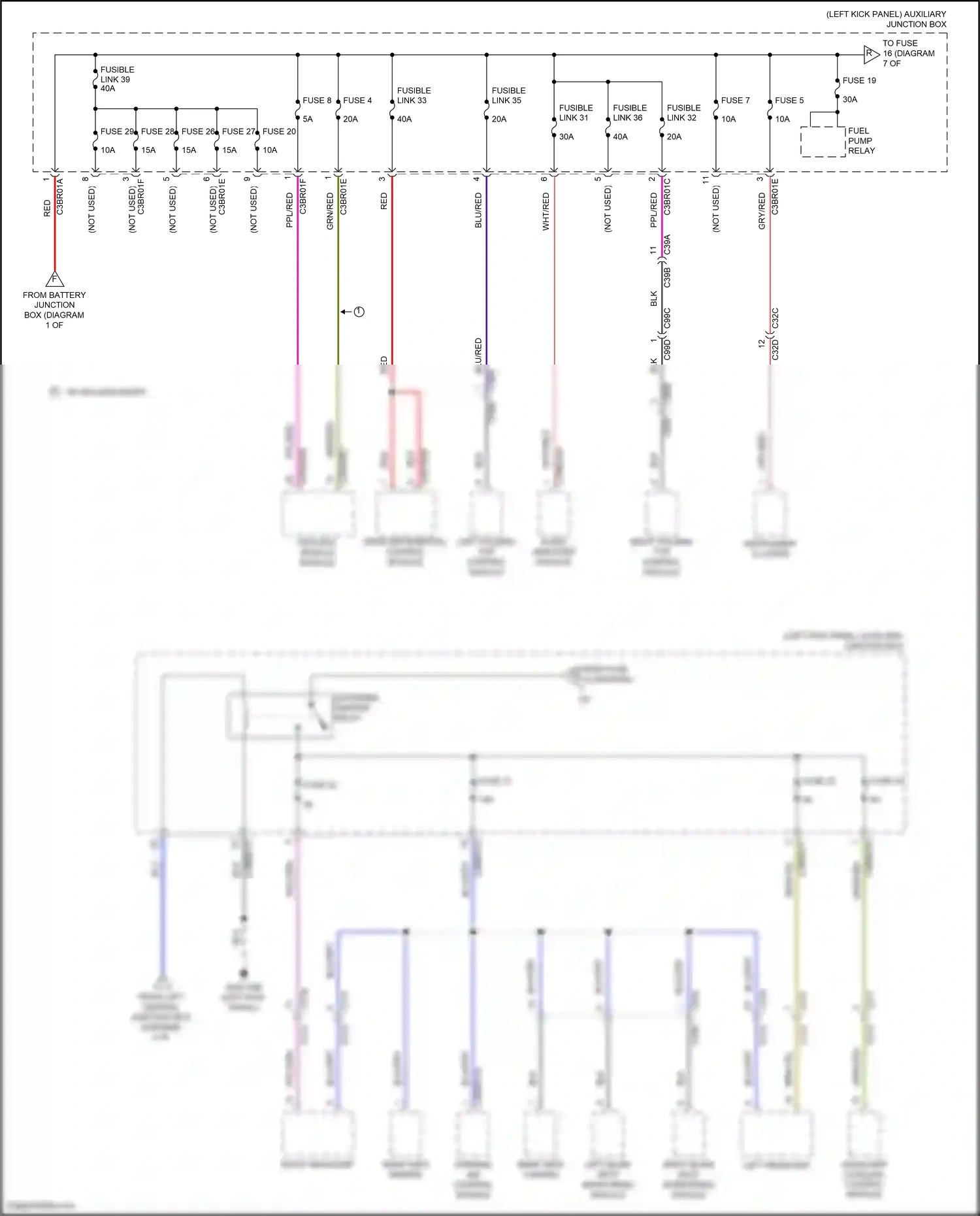 Jaguar F-type I (2013-2017) left folding top control module wiring diagram  (3 of 5)