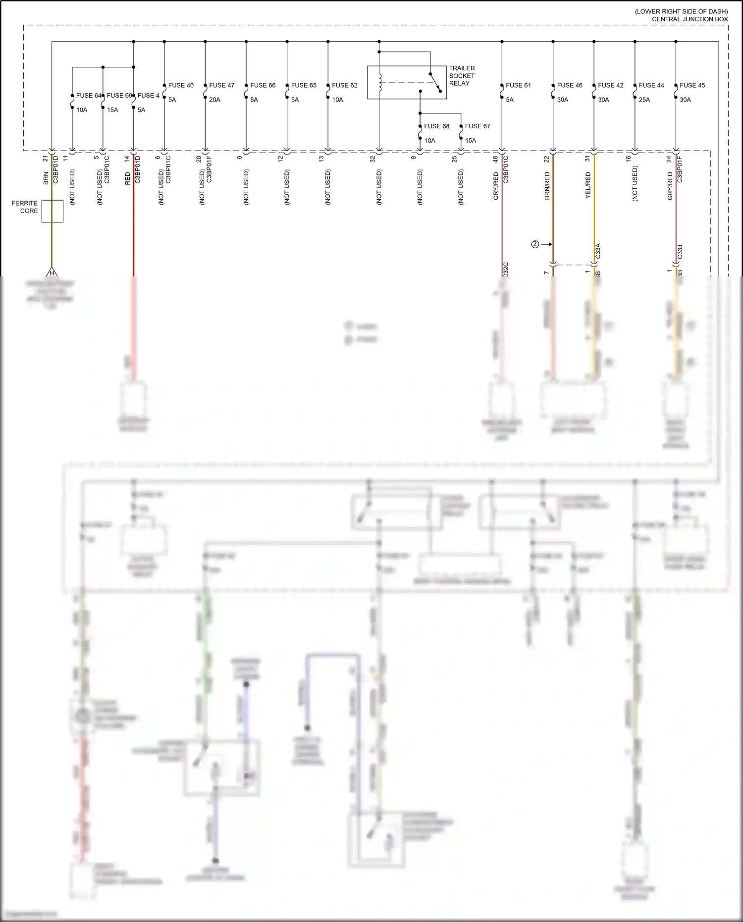 Jaguar F-type I (2013-2017) left front seat module wiring diagram  (5 of 7)