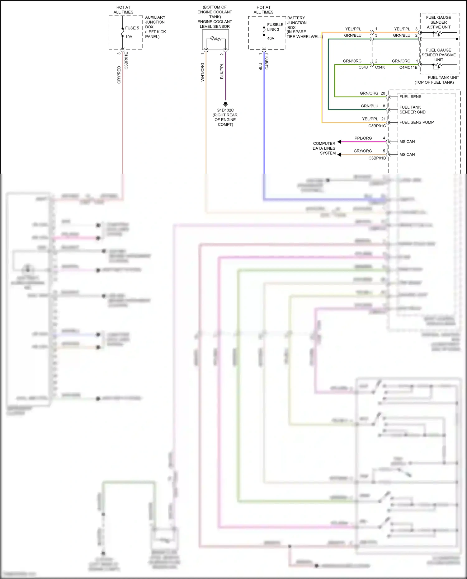 Jaguar F-type I (2013-2017) main wiring diagram  (3 of 4)