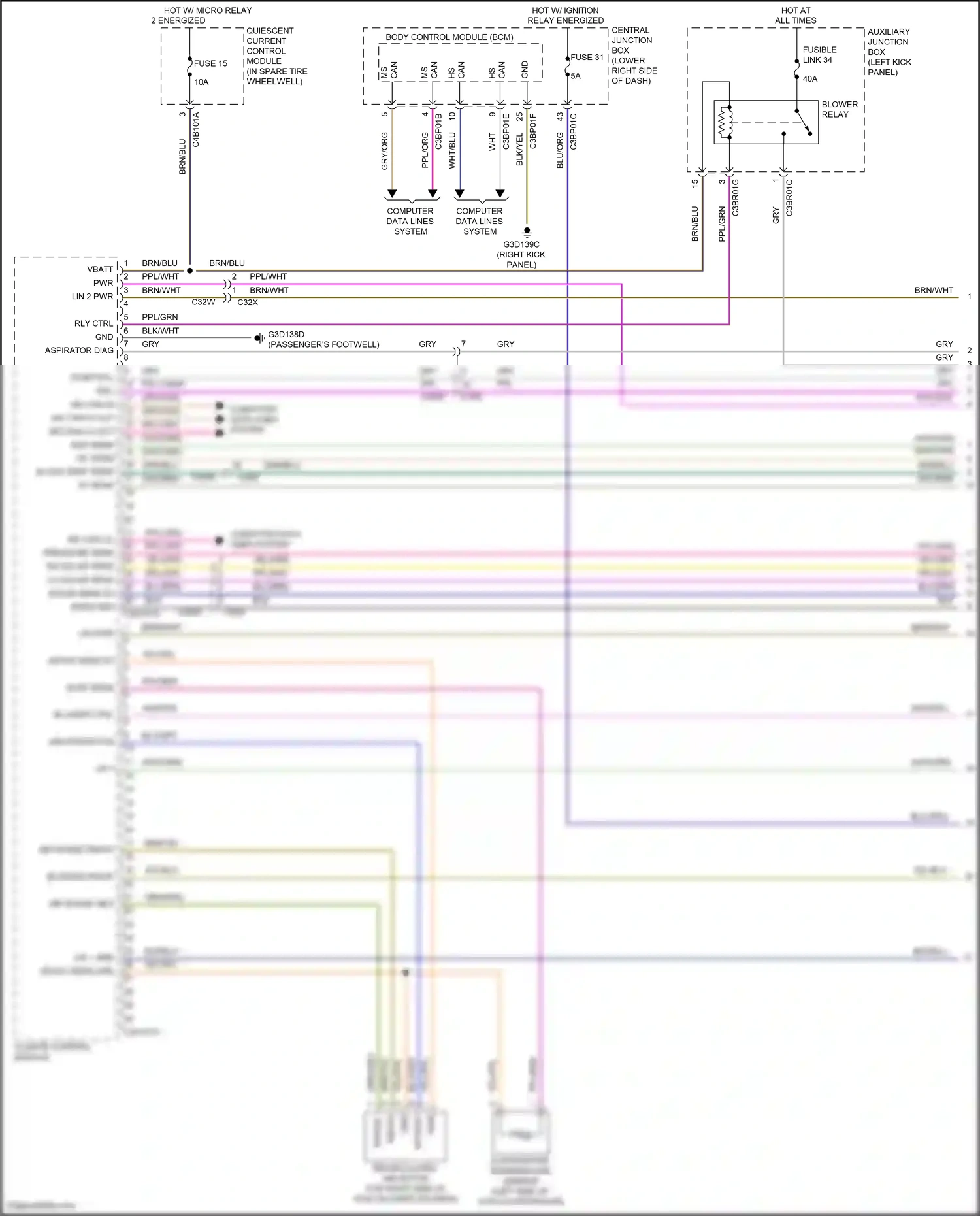 Jaguar F-type I (2013-2017) quiescent current control module wiring diagram  (11 of 14)