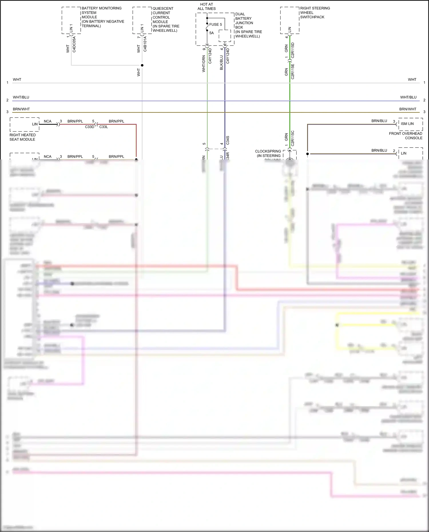 Jaguar F-type I (2013-2017) quiescent current control module wiring diagram  (3 of 14)