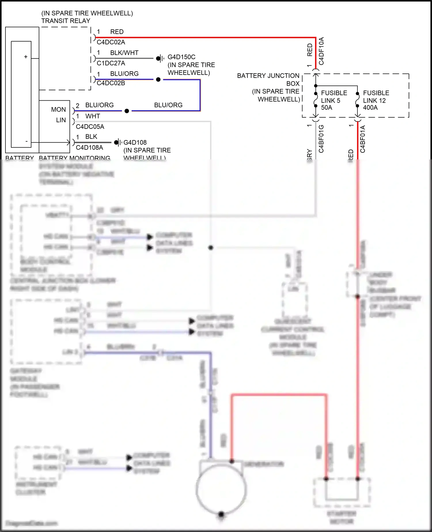 Jaguar F-type I (2013-2017) quiescent current control module wiring diagram  (1 of 14)