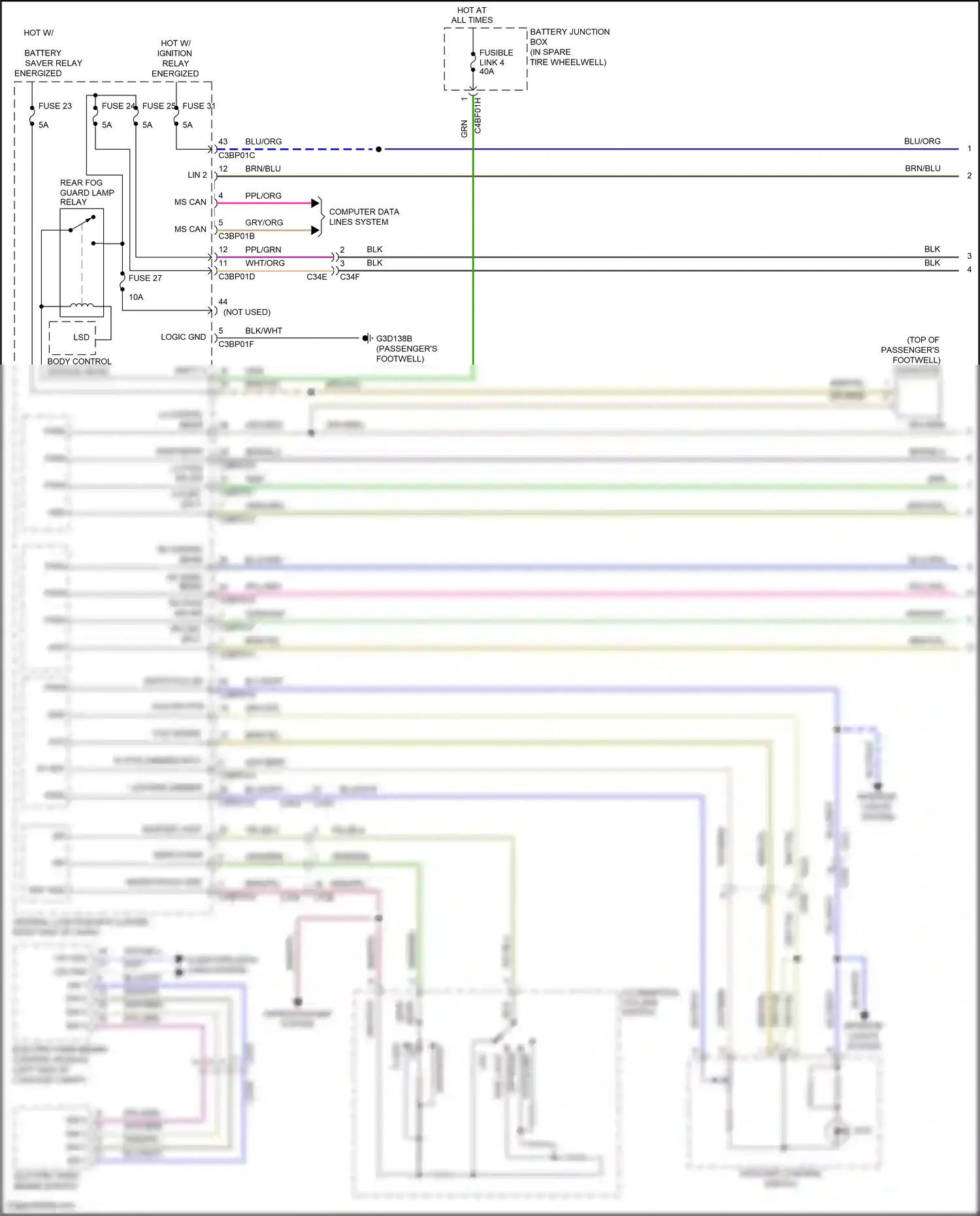 Jaguar F-type I (2013-2017) ref gnd wiring diagram  (1 of 1)