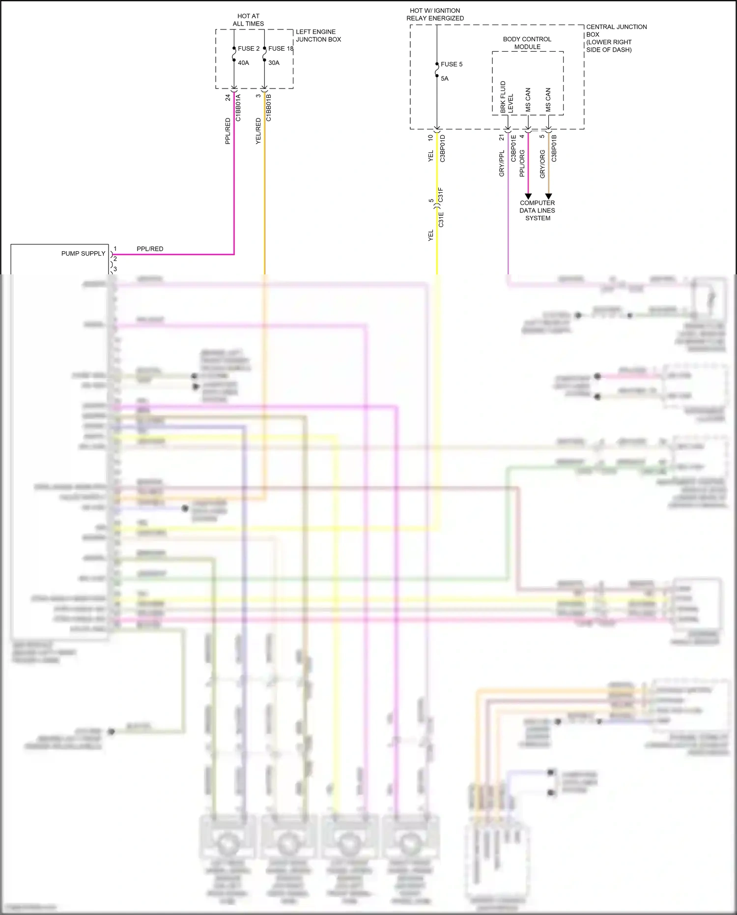 Jaguar F-type I (2013-2017) restraints control module (rcm) wiring diagram  (1 of 5)