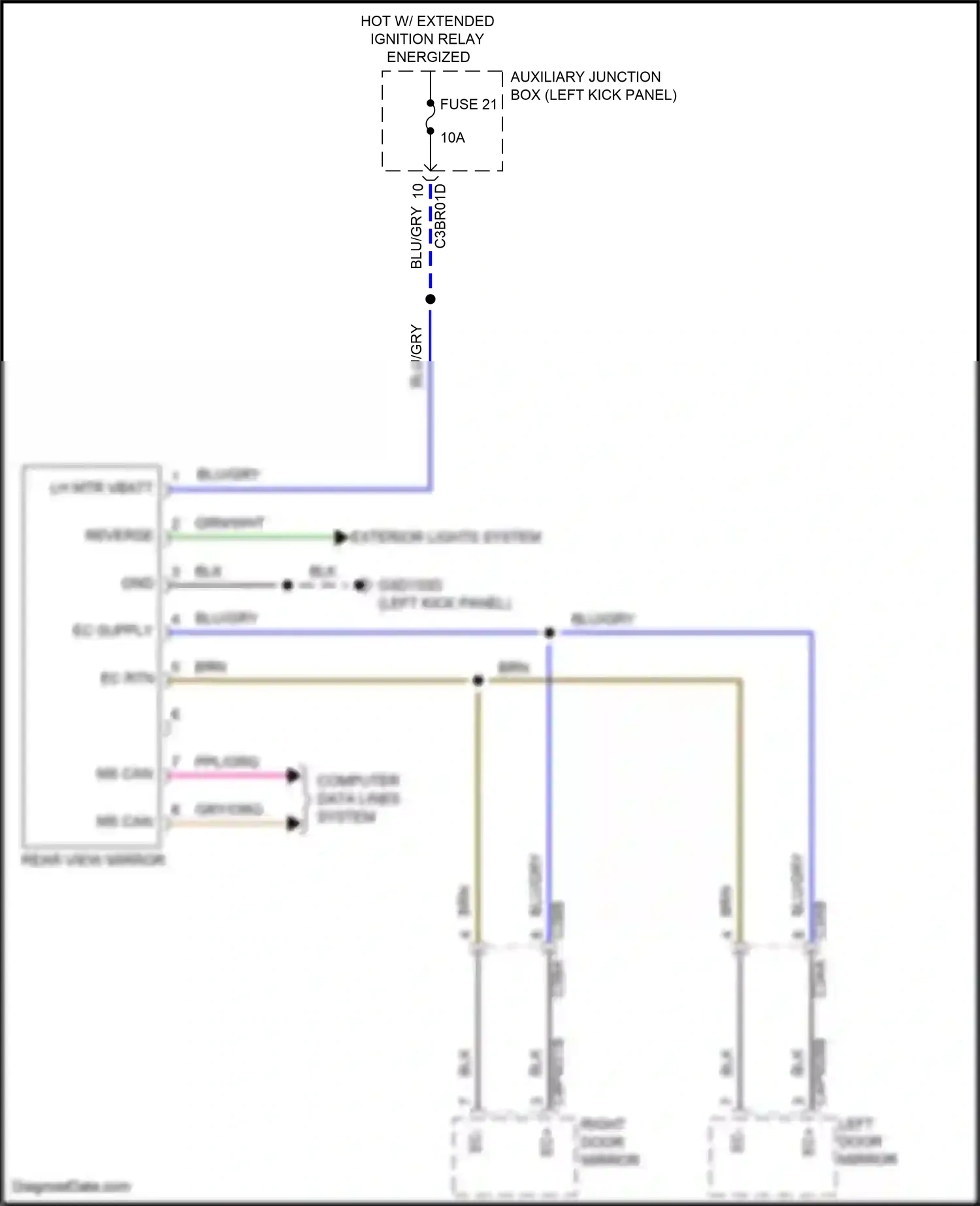 Jaguar F-type I (2013-2017) reverse wiring diagram  (2 of 2)