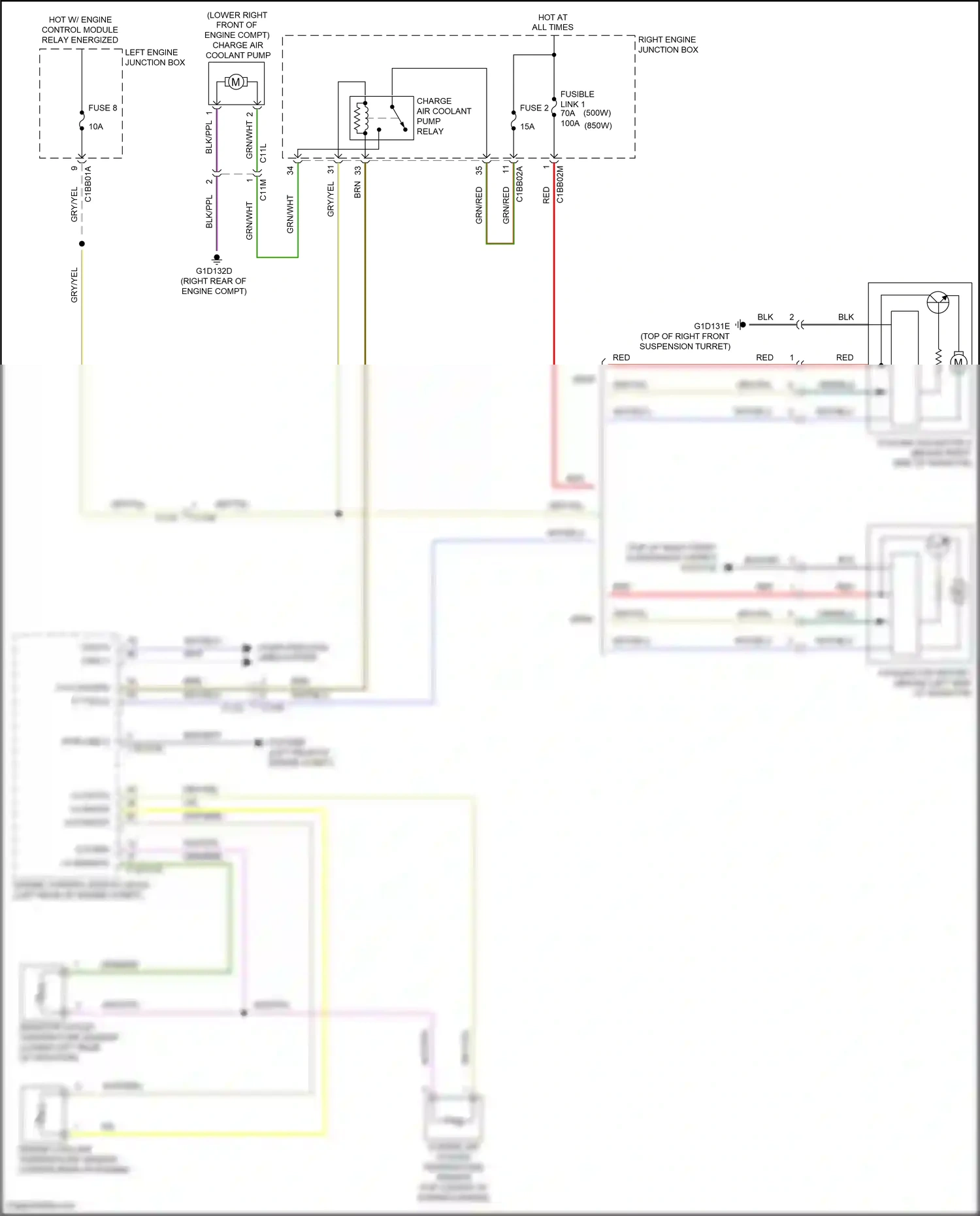 Jaguar F-type I (2013-2017) right engine junction box wiring diagram  (2 of 9)