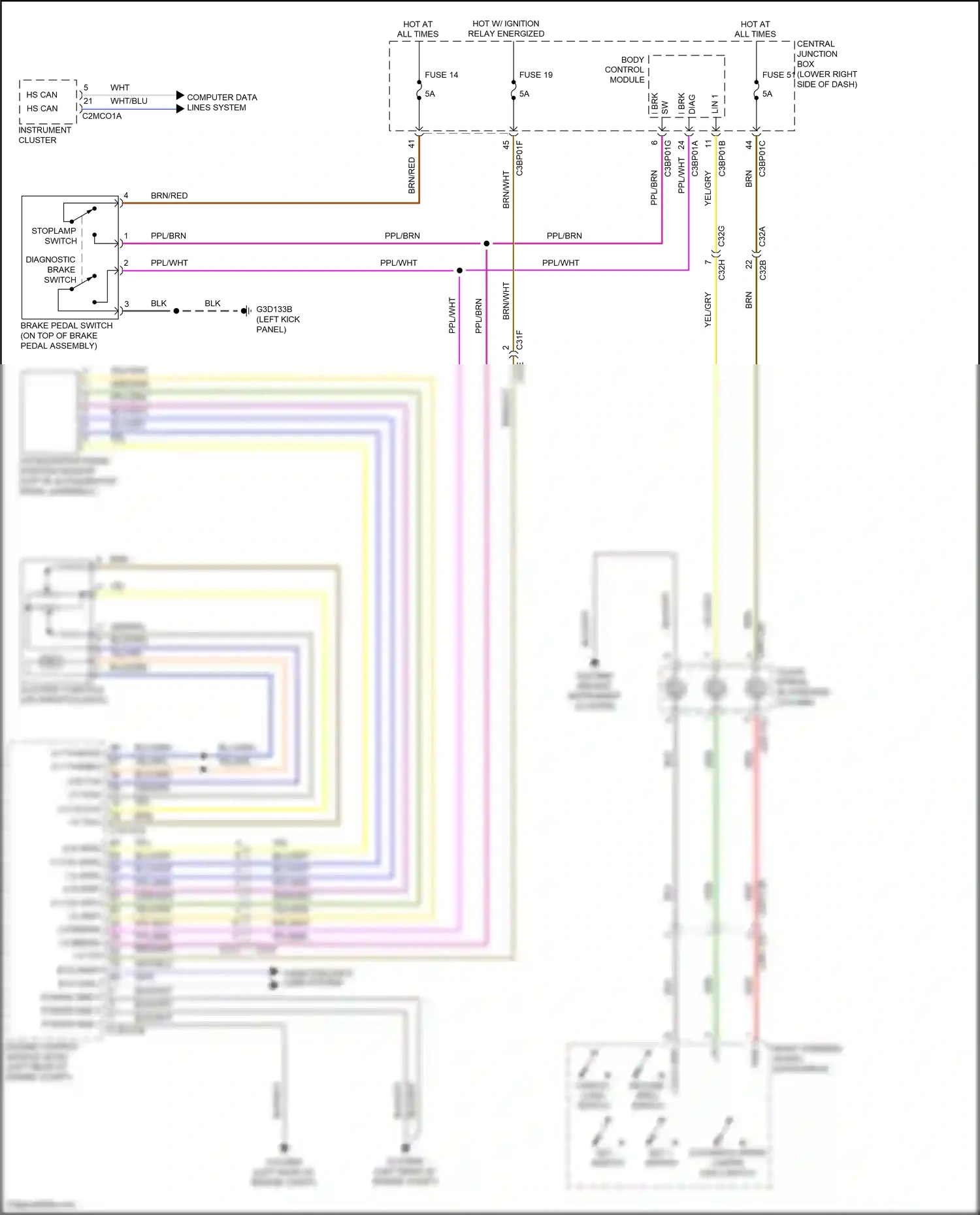 Jaguar F-type I (2013-2017) set switch wiring diagram  (1 of 1)