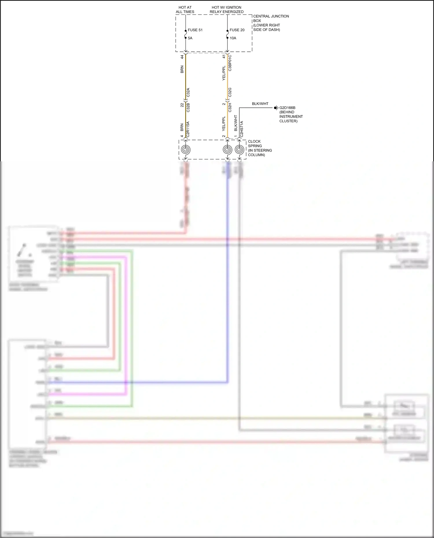 Jaguar F-type I (2013-2017) switch wiring diagram  (2 of 5)