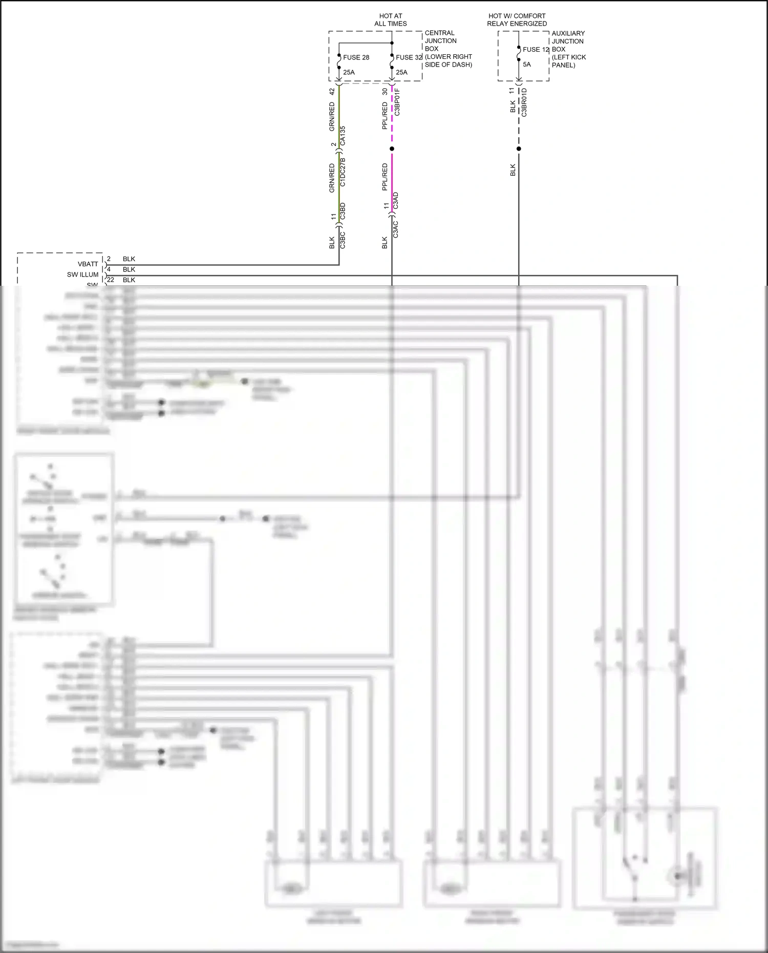 Jaguar F-type I (2013-2017) switch wiring diagram  (4 of 5)