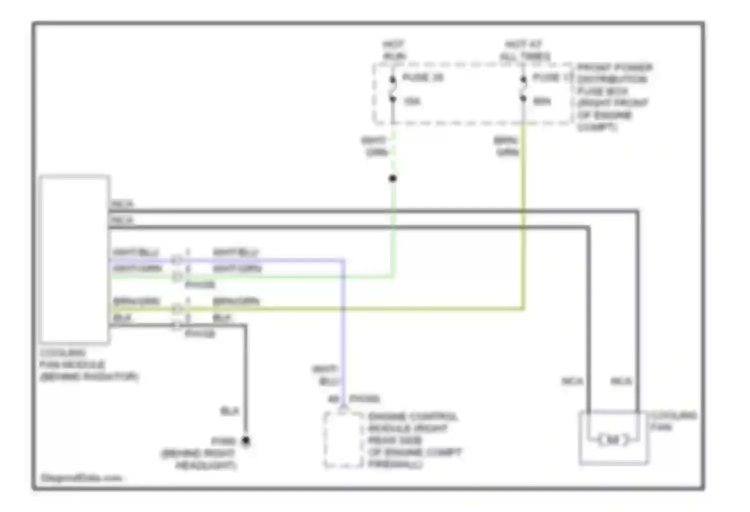 S-type Jaguar I facelift (2004-2008): Cooling fan circuit
