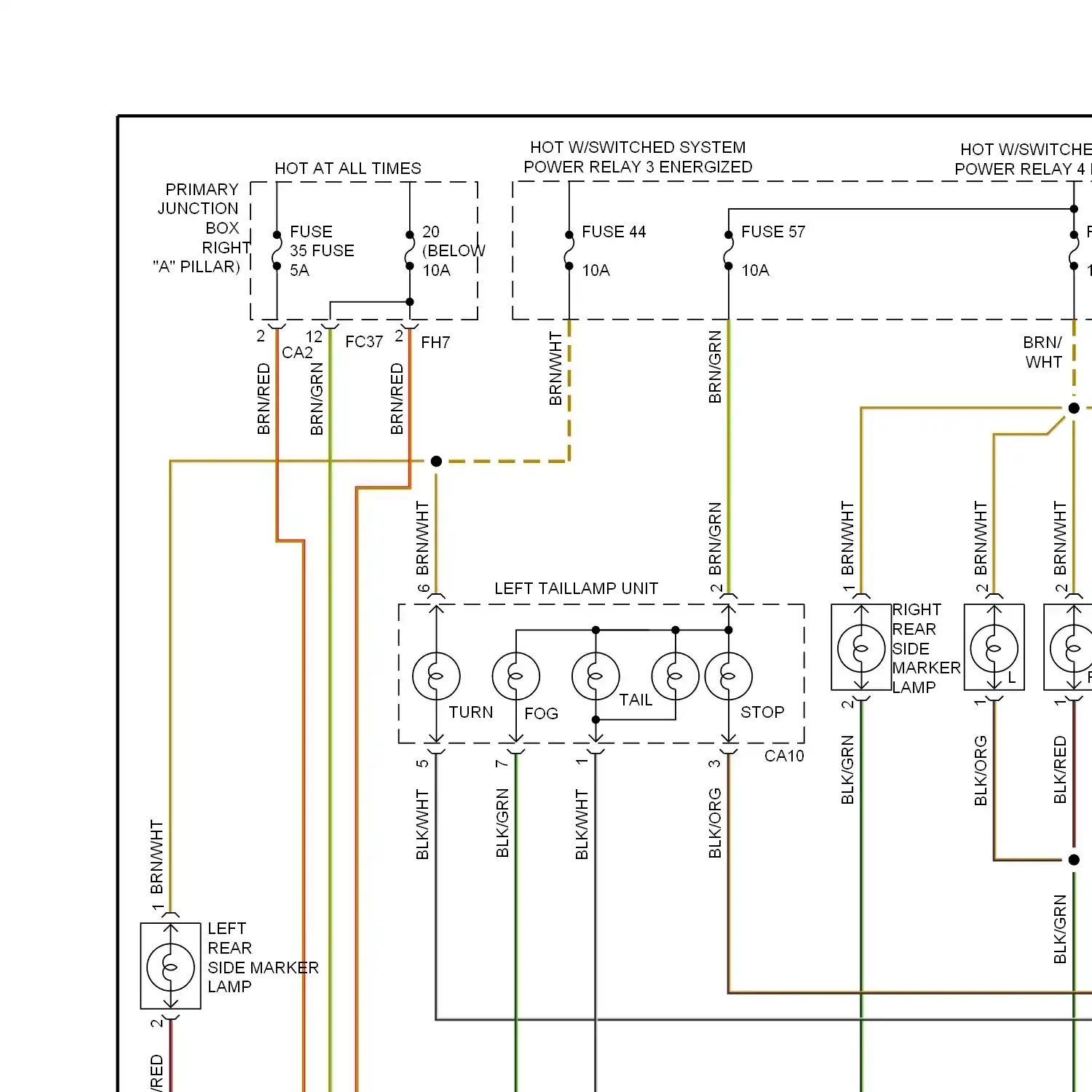 Exterior lamps circuit, without trailer tow (1 of 2)