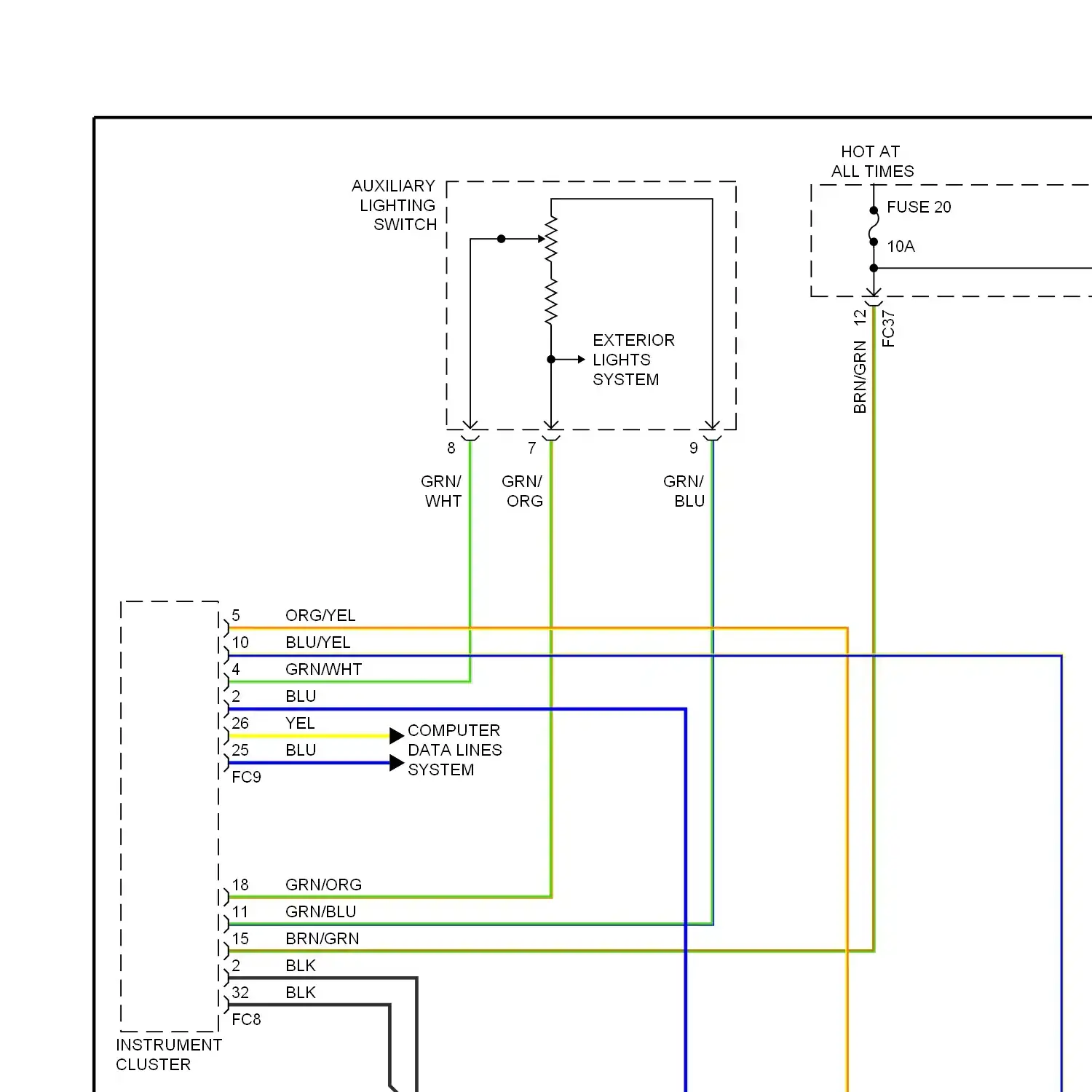 Instrument illumination circuit (1 of 2)