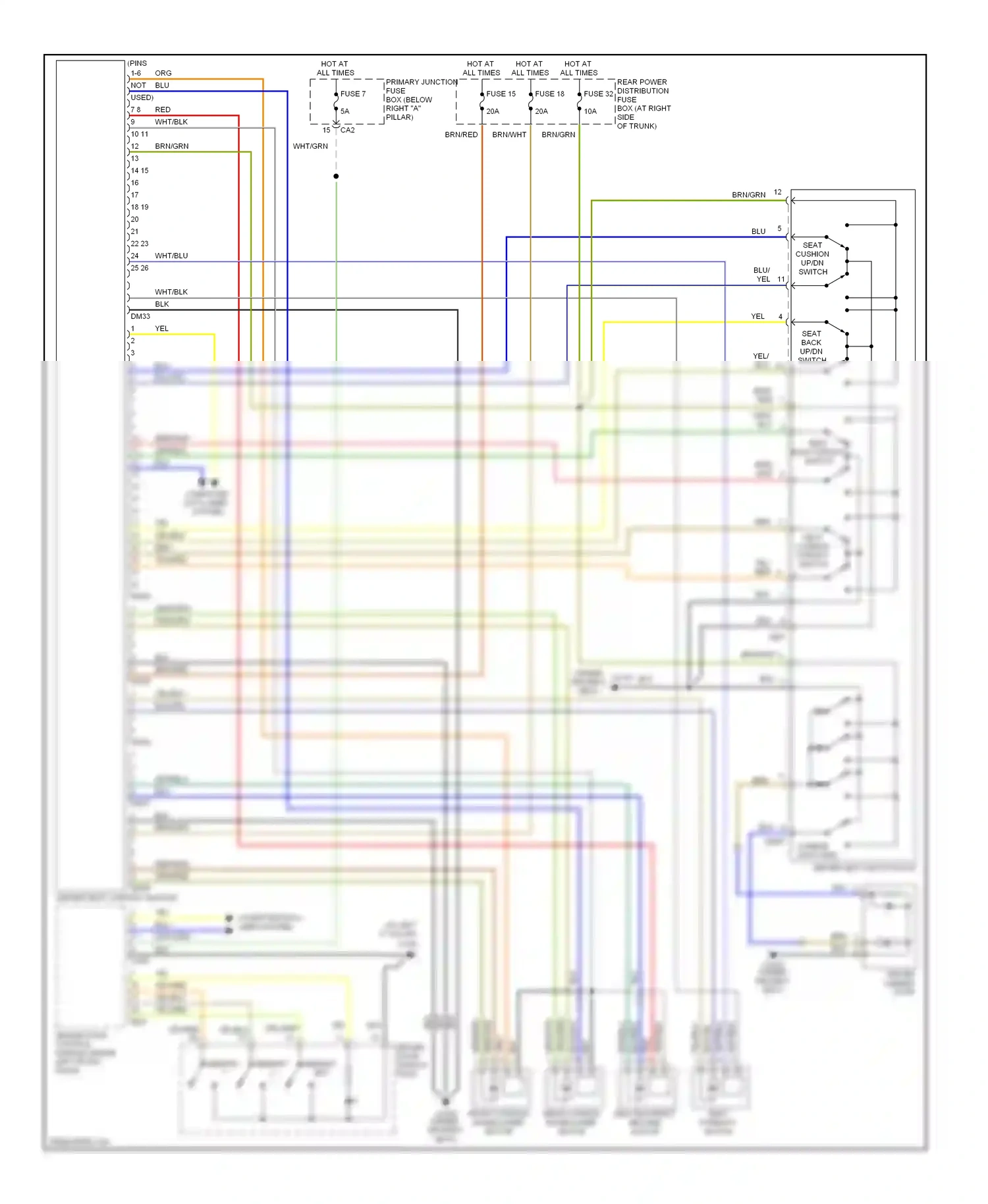 Jaguar S-type I facelift (2004-2008) driver seat control module wiring diagram  (1 of 2)