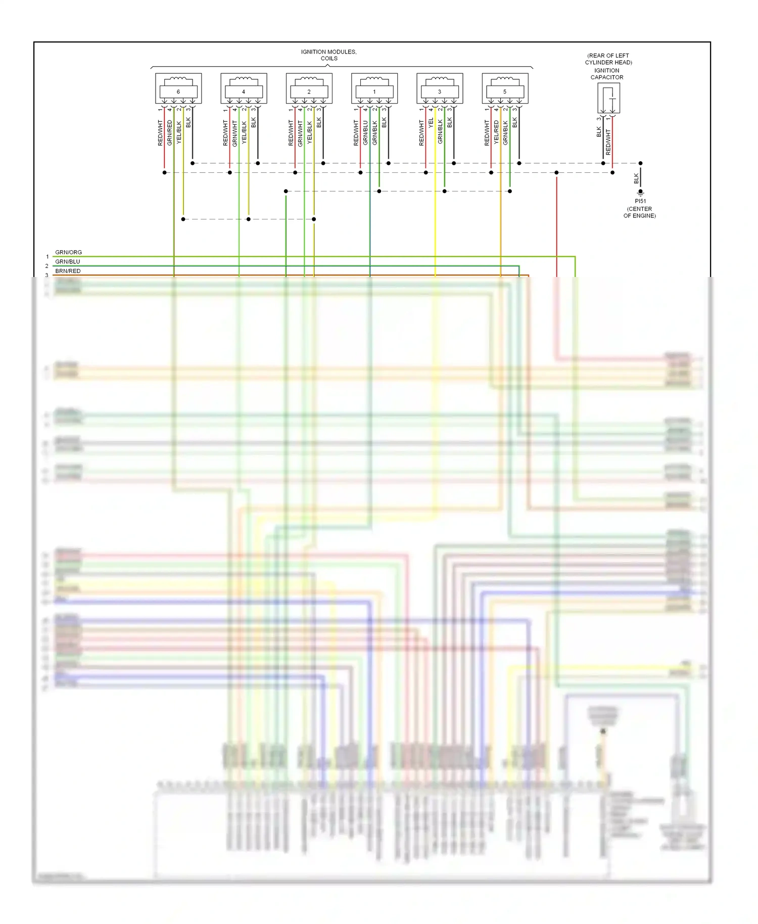 Jaguar S-type I facelift (2004-2008) ignition modules, coils wiring diagram  (2 of 4)