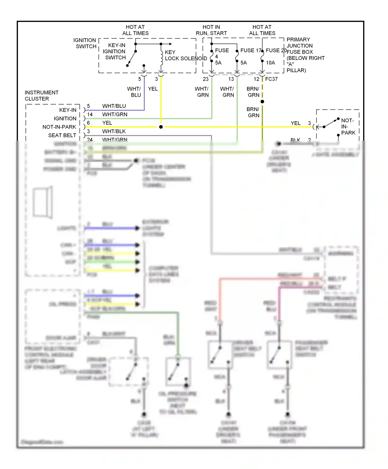 Jaguar S-type I facelift (2004-2008) ignition switch wiring diagram  (6 of 8)