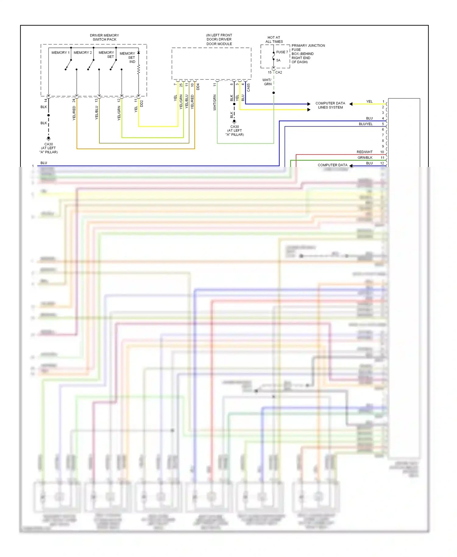 Jaguar S-type I facelift (2004-2008) memory set ind wiring diagram  (1 of 1)