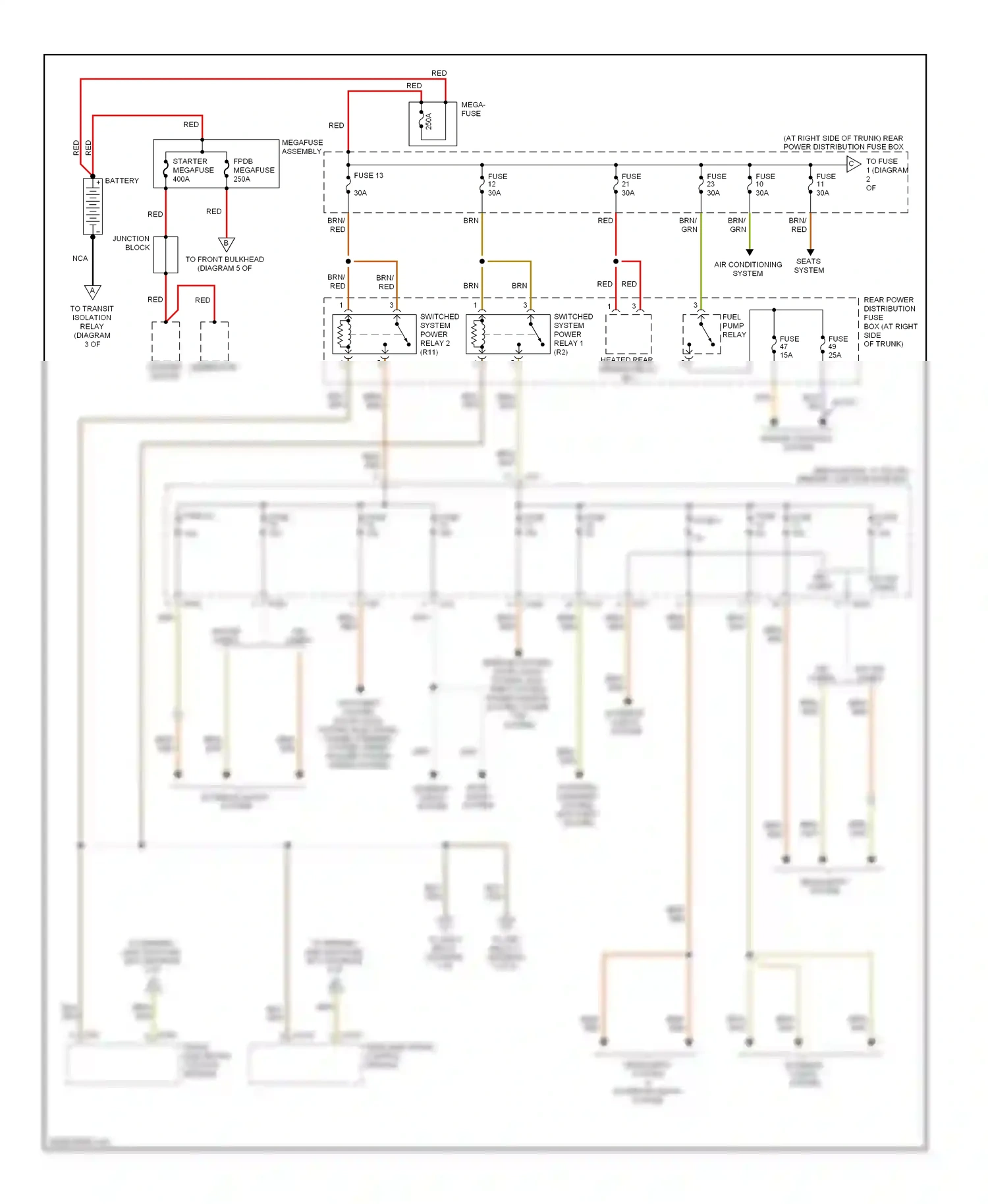 Jaguar S-type I facelift (2004-2008) rear electronic control module wiring diagram  (1 of 1)