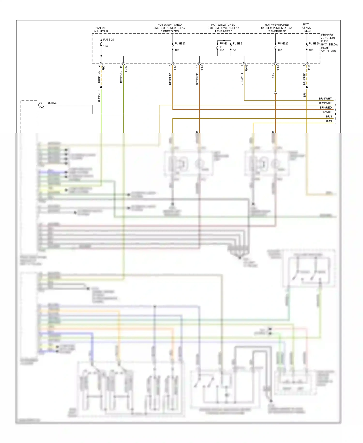 Jaguar S-type I facelift (2004-2008) right left wiring diagram  (1 of 1)