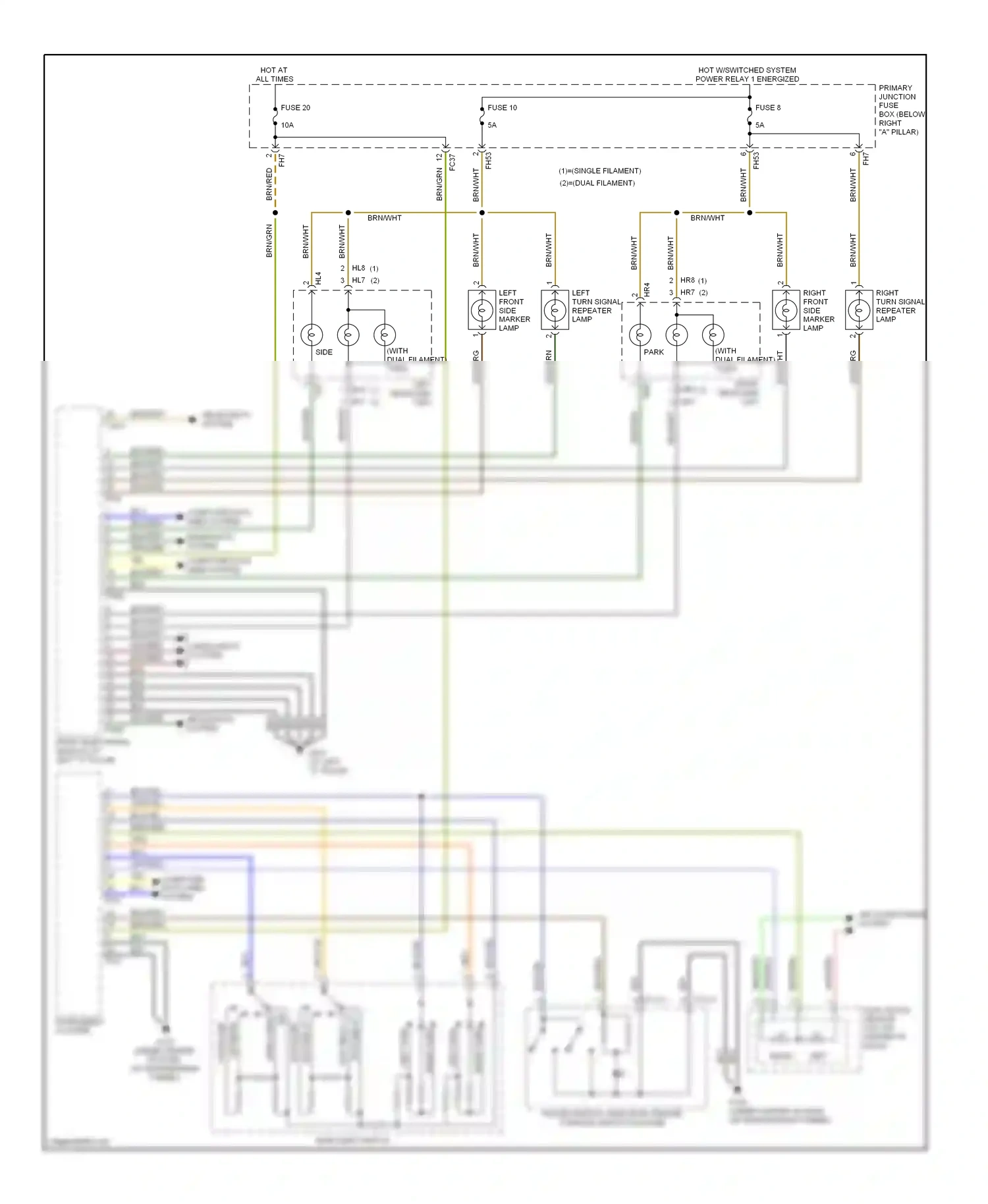 Jaguar S-type I facelift (2004-2008) right wiring diagram  (1 of 2)