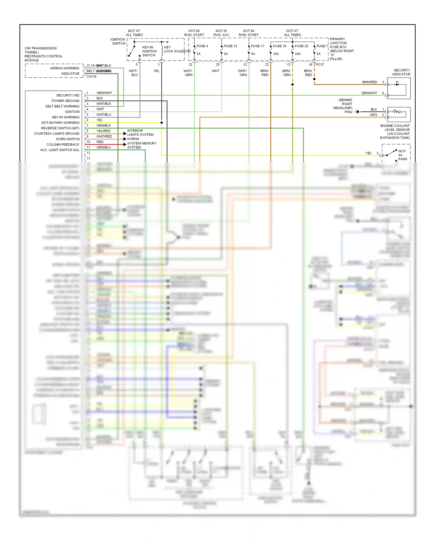Jaguar S-type I facelift (2004-2008) security indicator wiring diagram  (1 of 2)