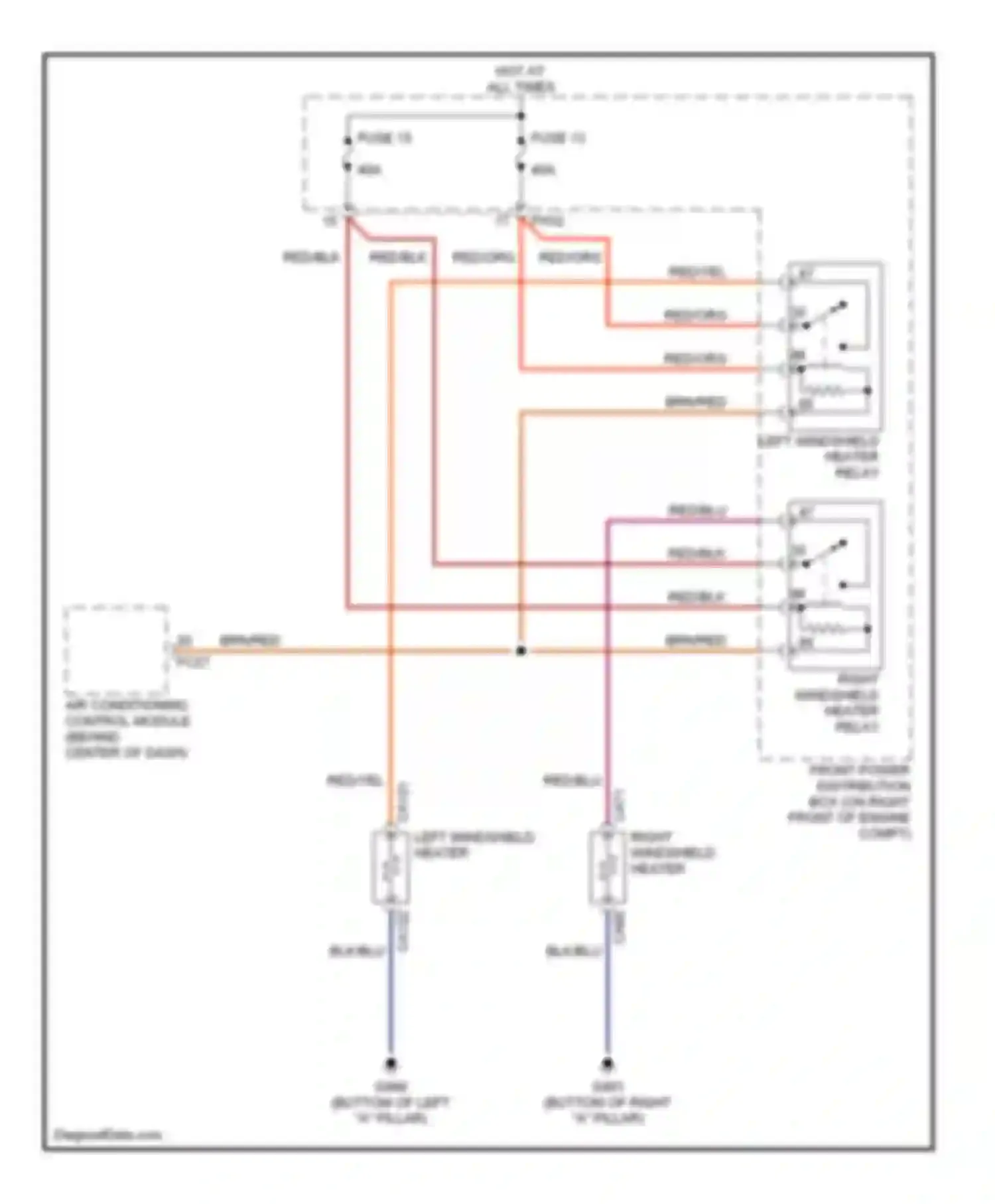 S-type Jaguar I (1998-2004): Front defogger circuit