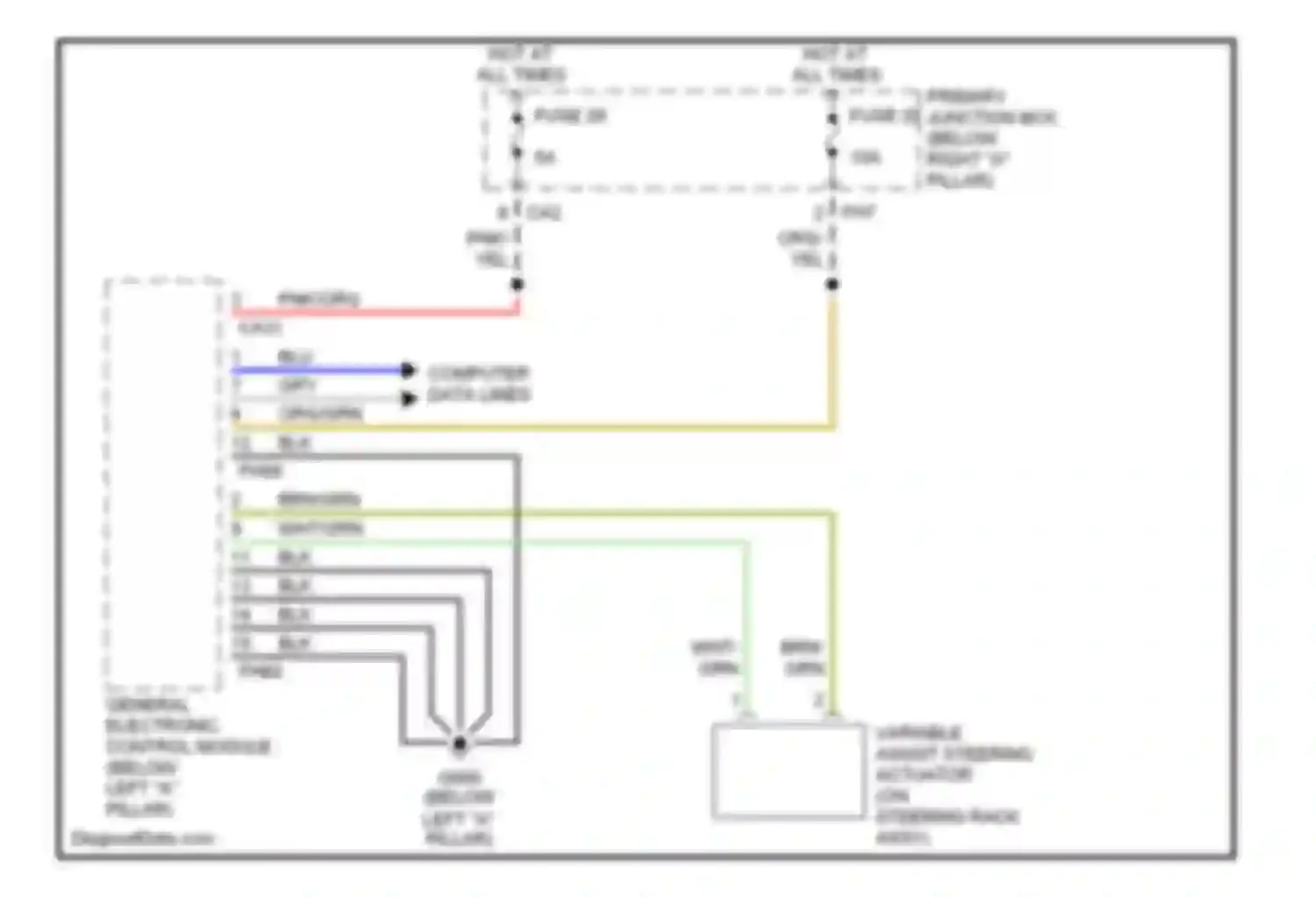 S-type Jaguar I (1998-2004): Electronic power steering circuit