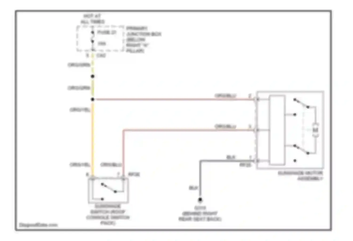 S-type Jaguar I (1998-2004): Rear window sun shade circuit